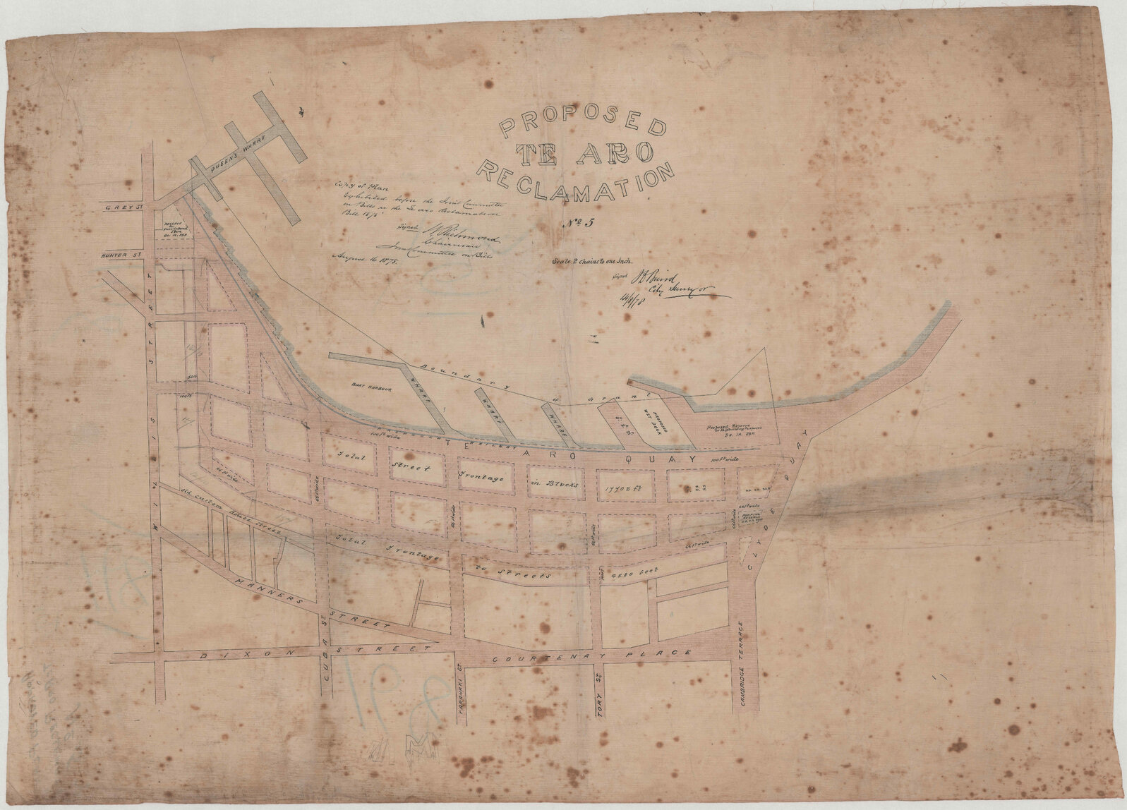 Proposed Te Aro reclamation No. 5, sheet 1, 14 Aug 1878