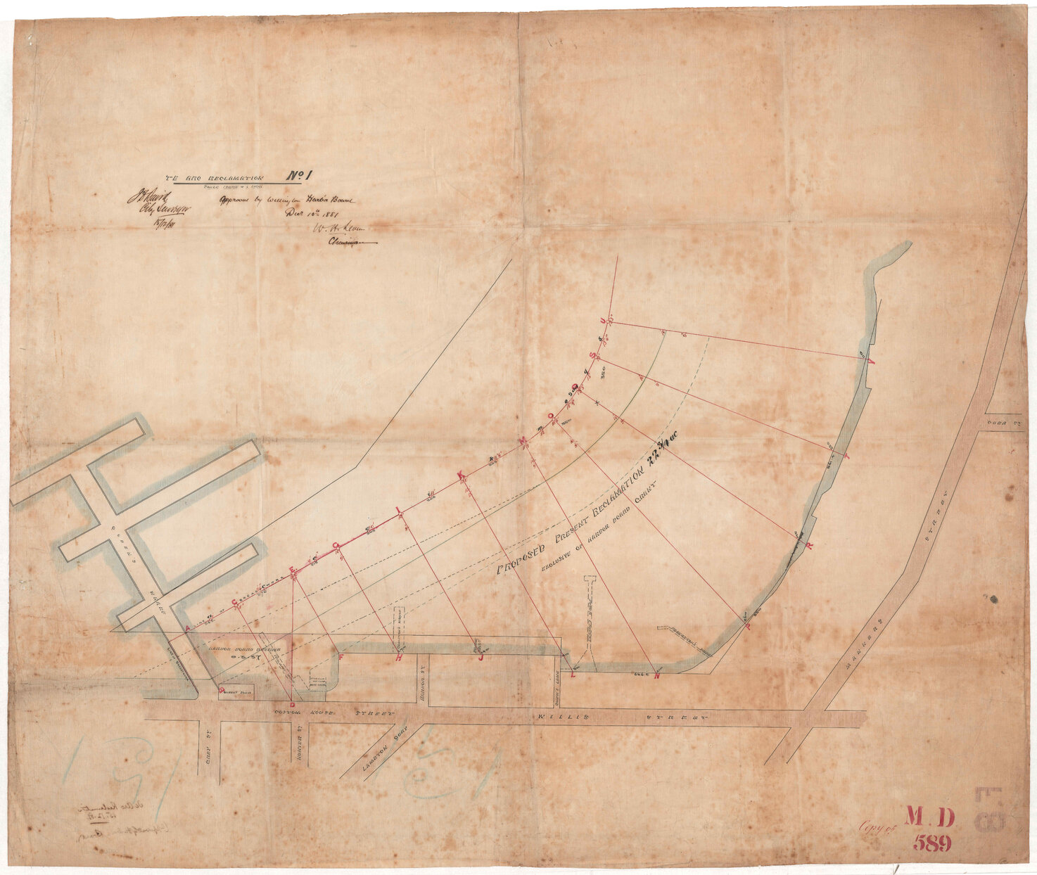 Te Aro Reclamation No 1, locality plan, sheet 1, 1881
