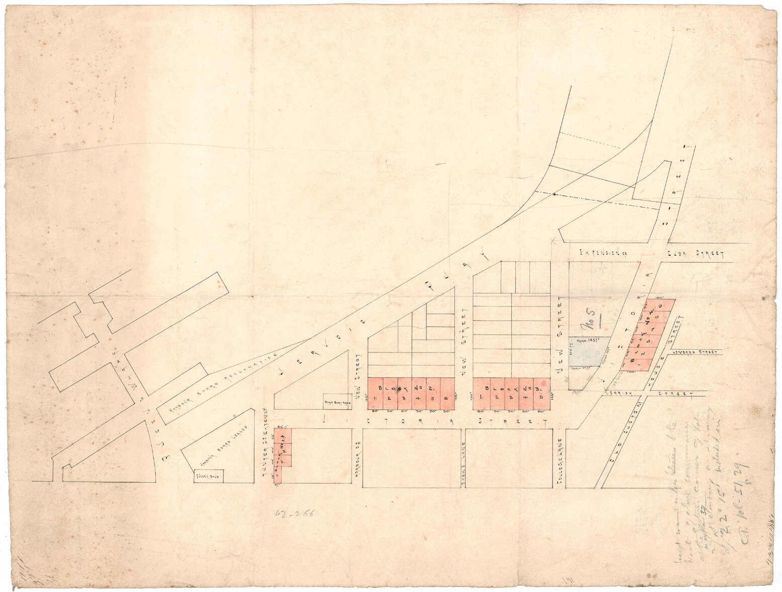 Te Aro reclamation, sections for leasing, site for proposed public library and school of design, 1889