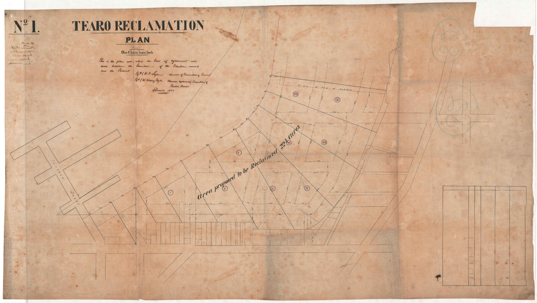 Te Aro reclamation, proposed area of reclamation