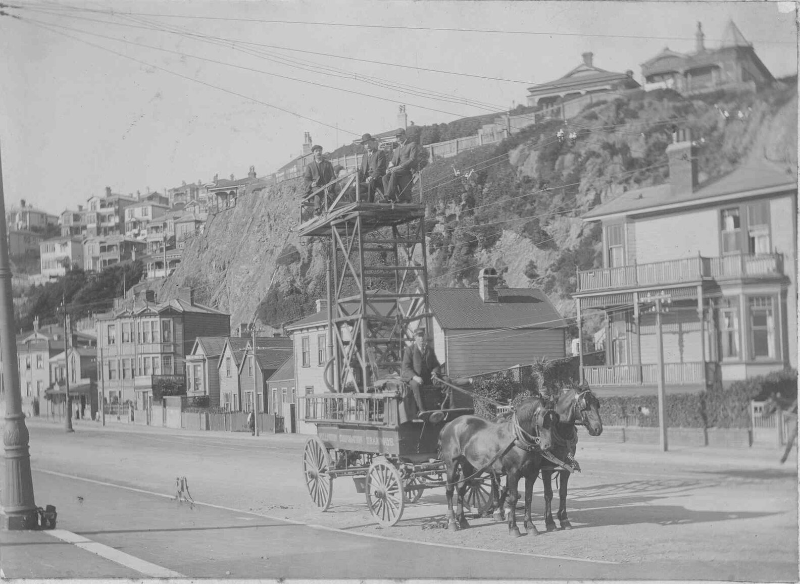 Horse drawn tower wagon, Oriental Parade