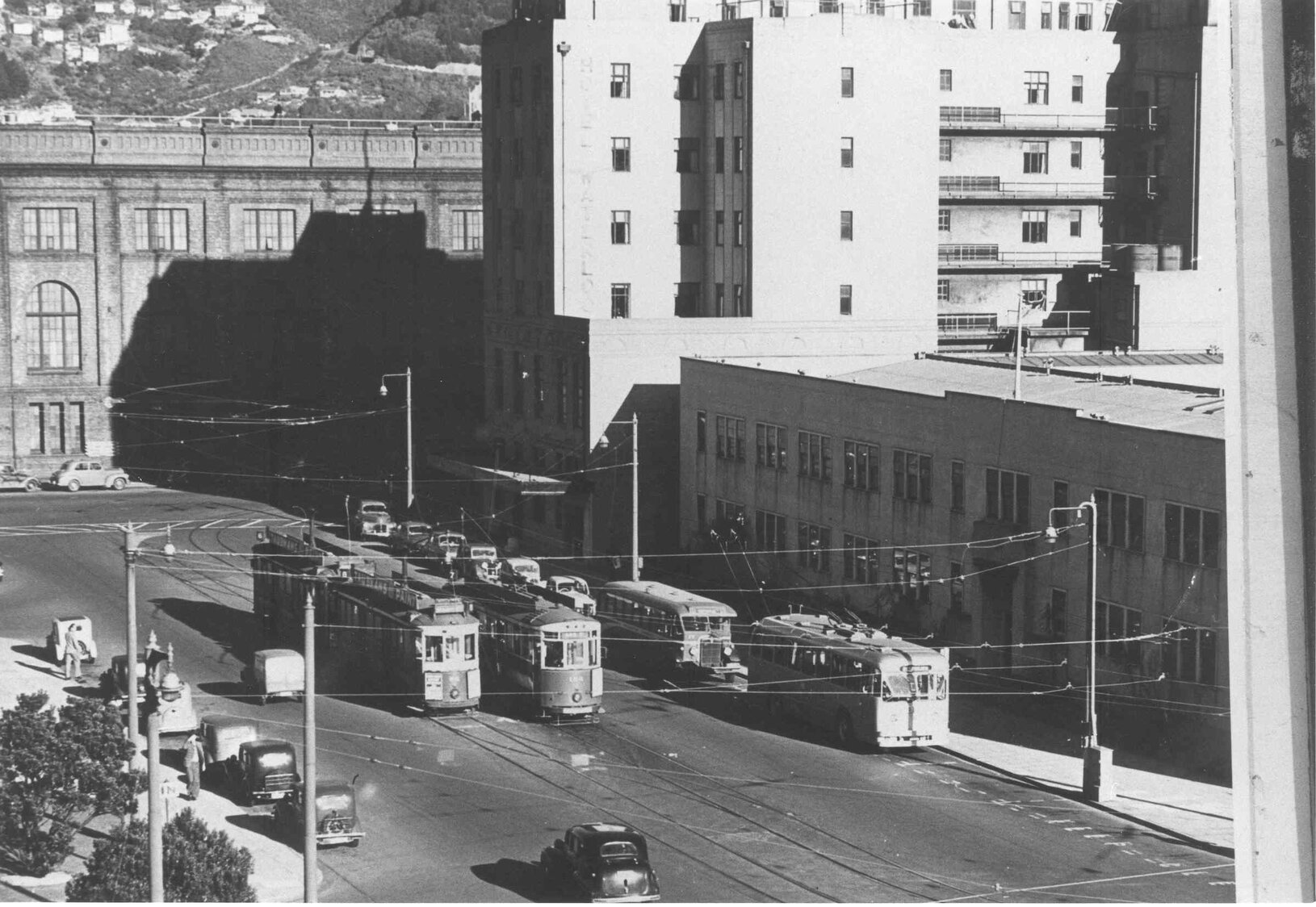 Trams opposite Wellington Railway Station