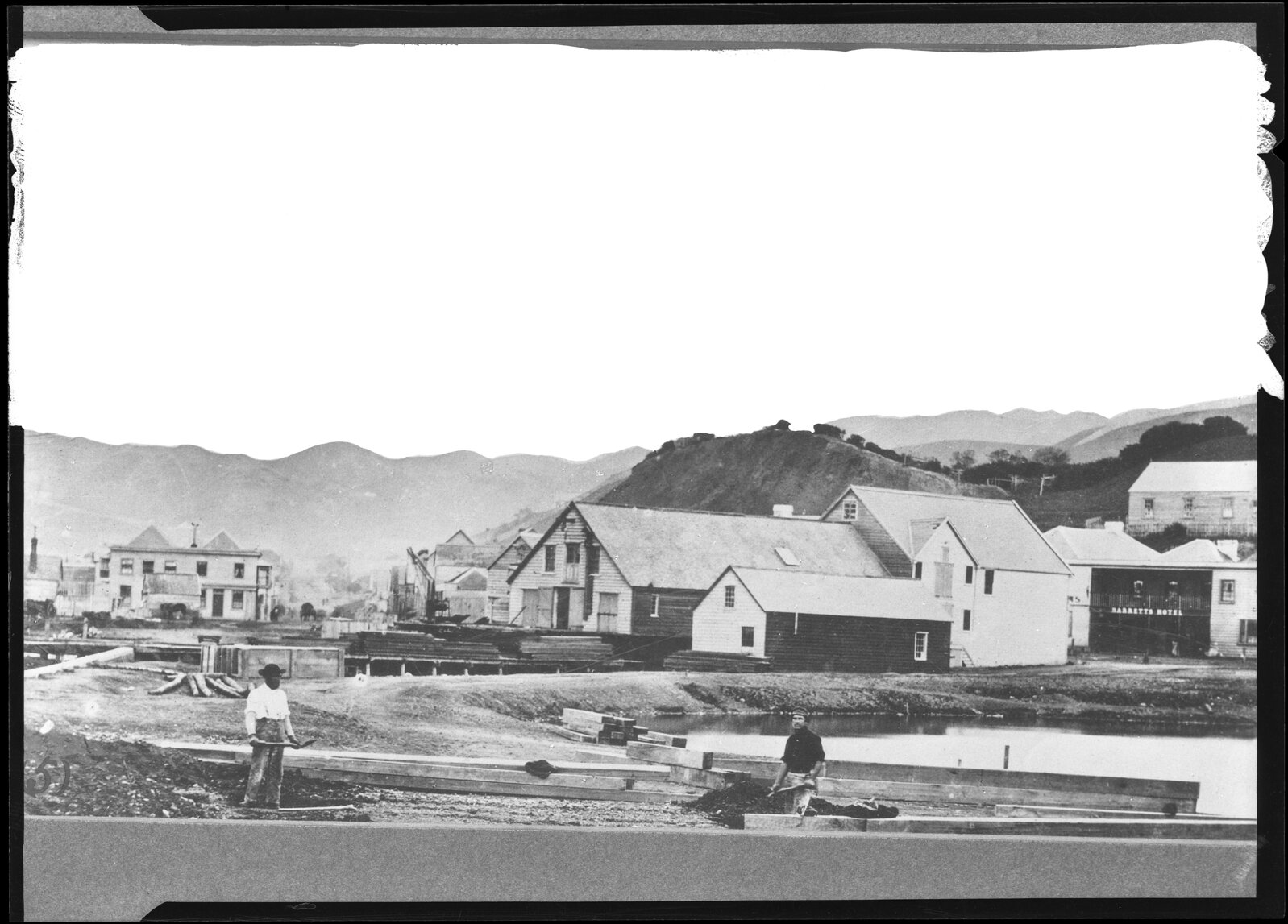 Early reclamation work, looking towards Willis Street