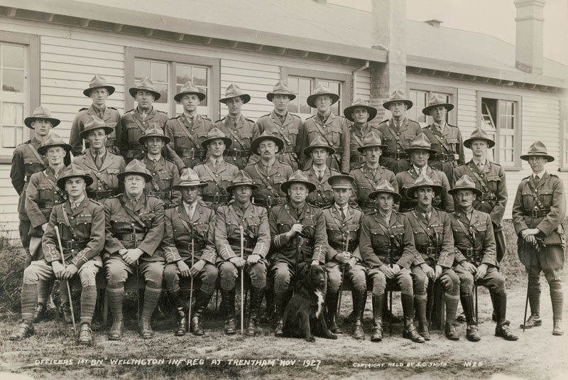 Officers of the 1st Battalion Wellington Infantry Regiment at Trentham