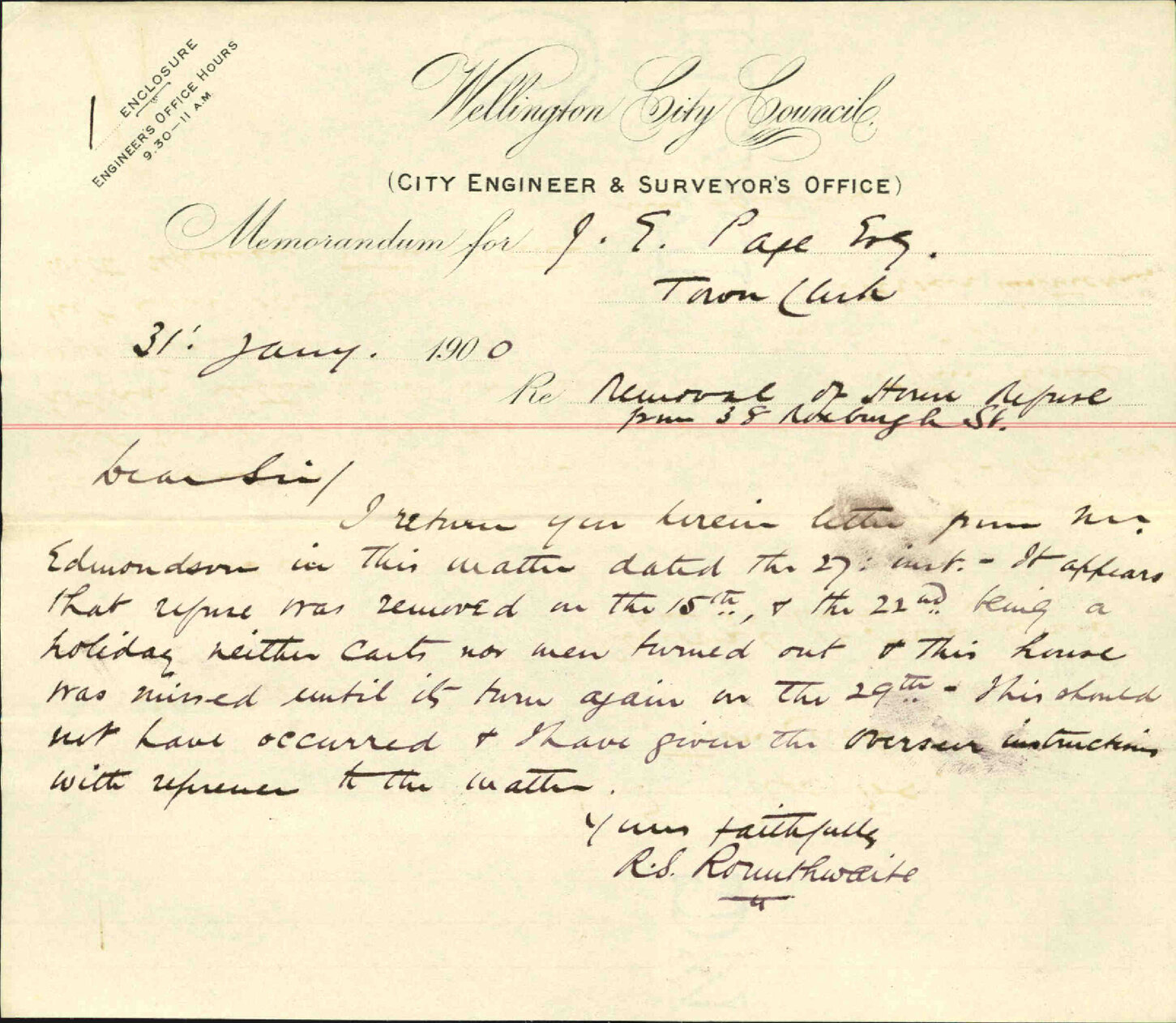 Scavengers (complaint regarding) - John Edmondson