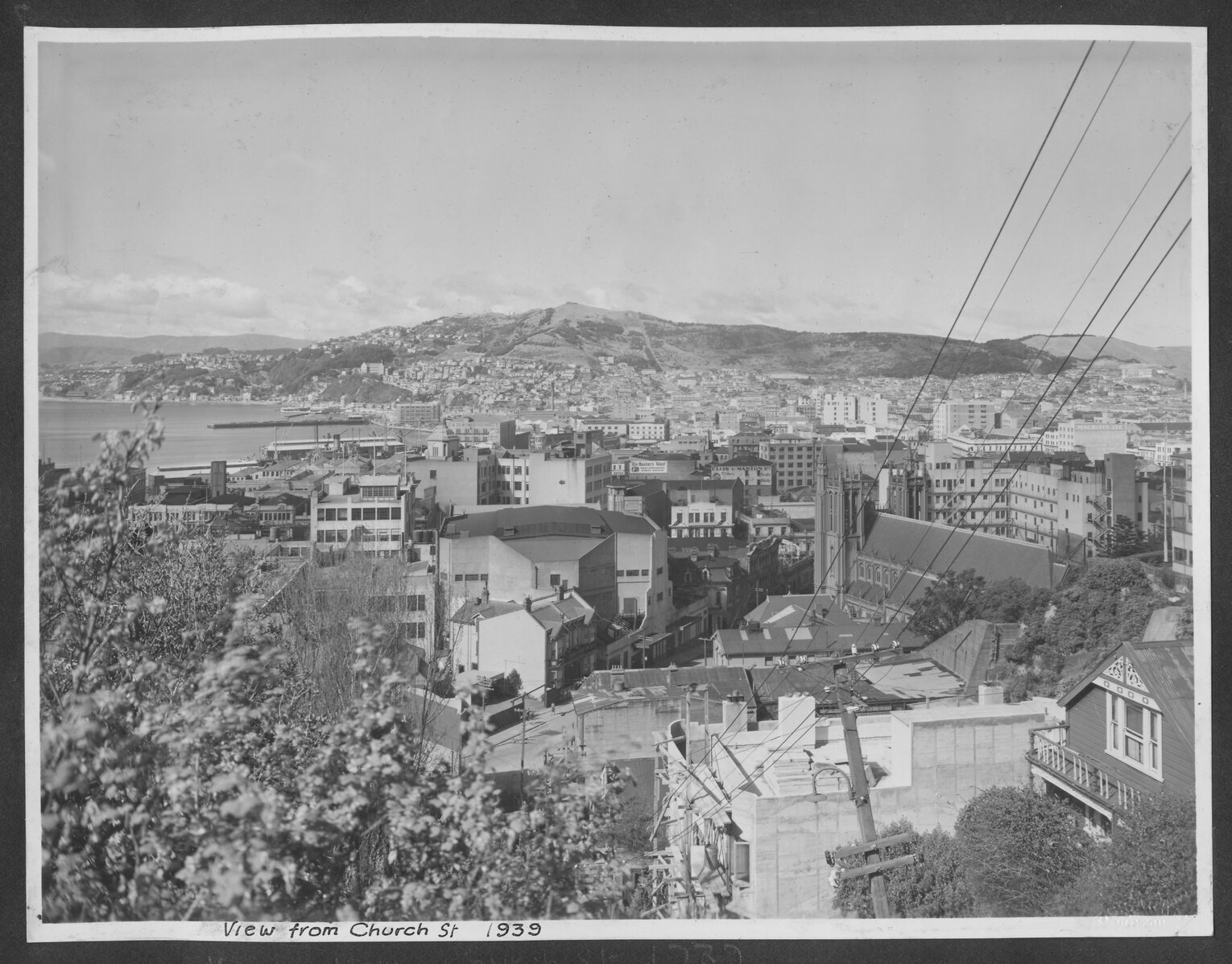 View of Wellington from Church Street, looking towards the central Wellington. St Mary of the Angels can be seen on Boulcott Street in the foreground. 