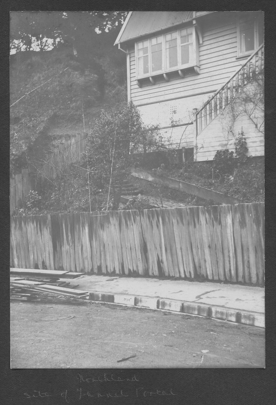 Front of wooden dwelling in Northland. Proposed site of tunnel portal.