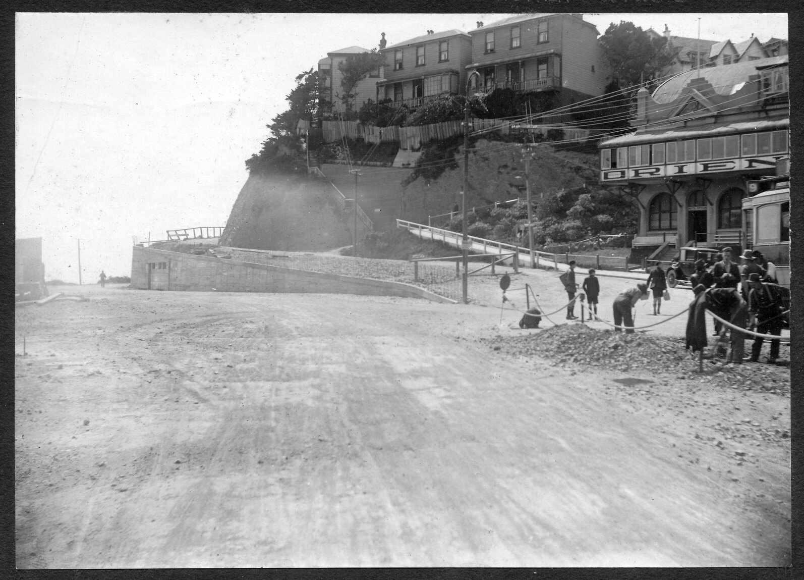 Intersection with Oriental Parade. Road improvements are in progress