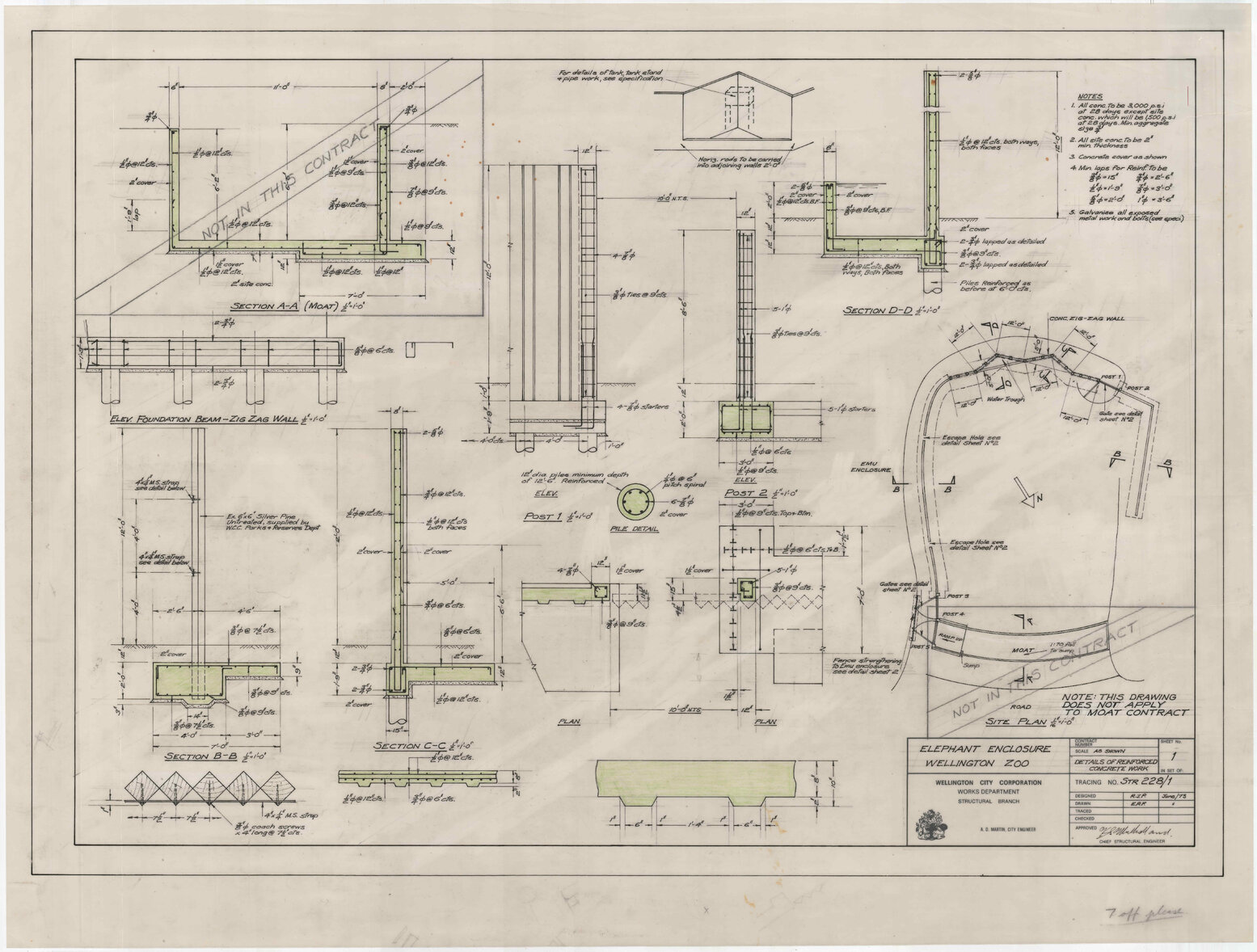 Elephant enclosure, Wellington Zoo