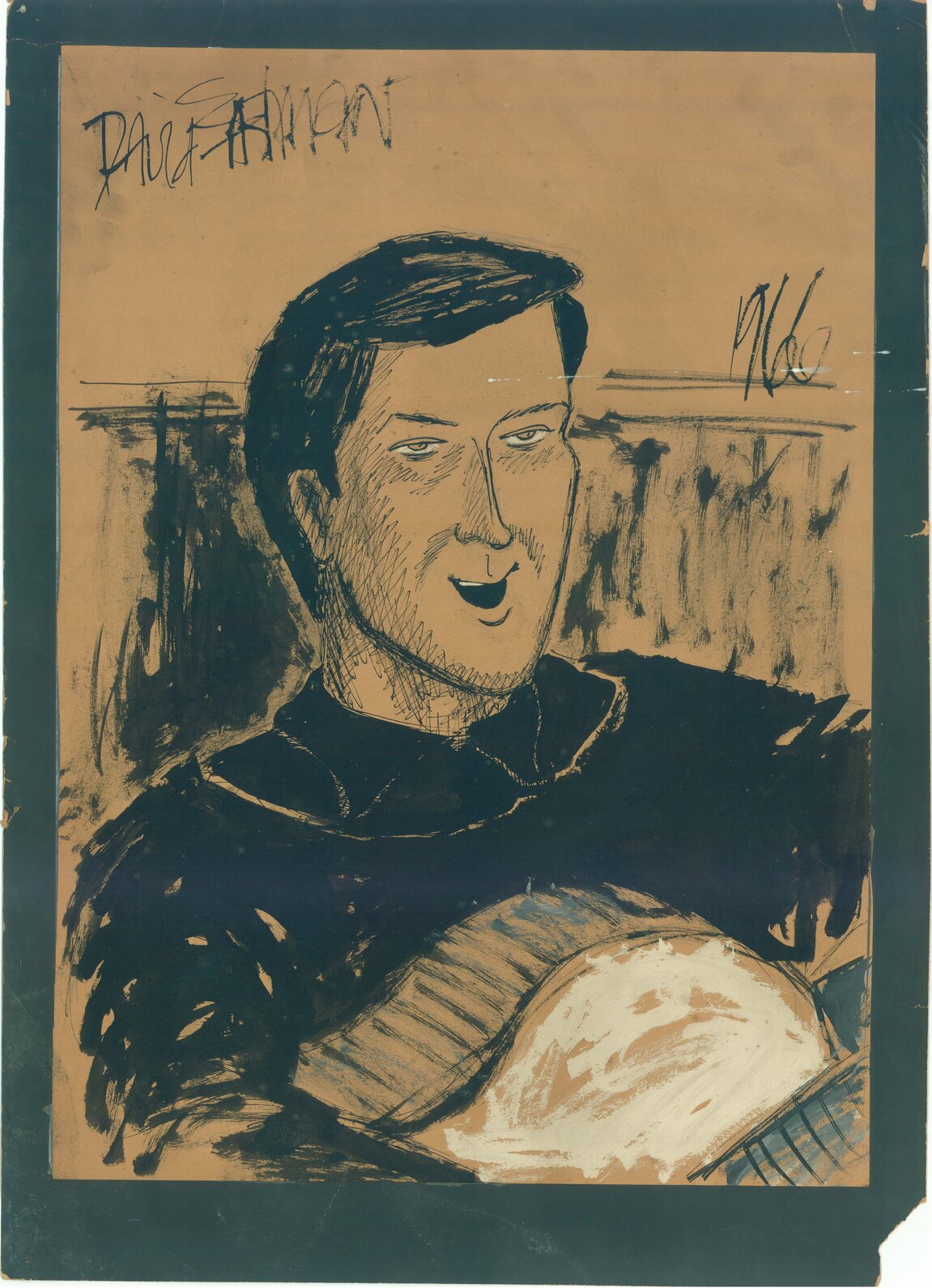 Painting of unidentified musician with guitar