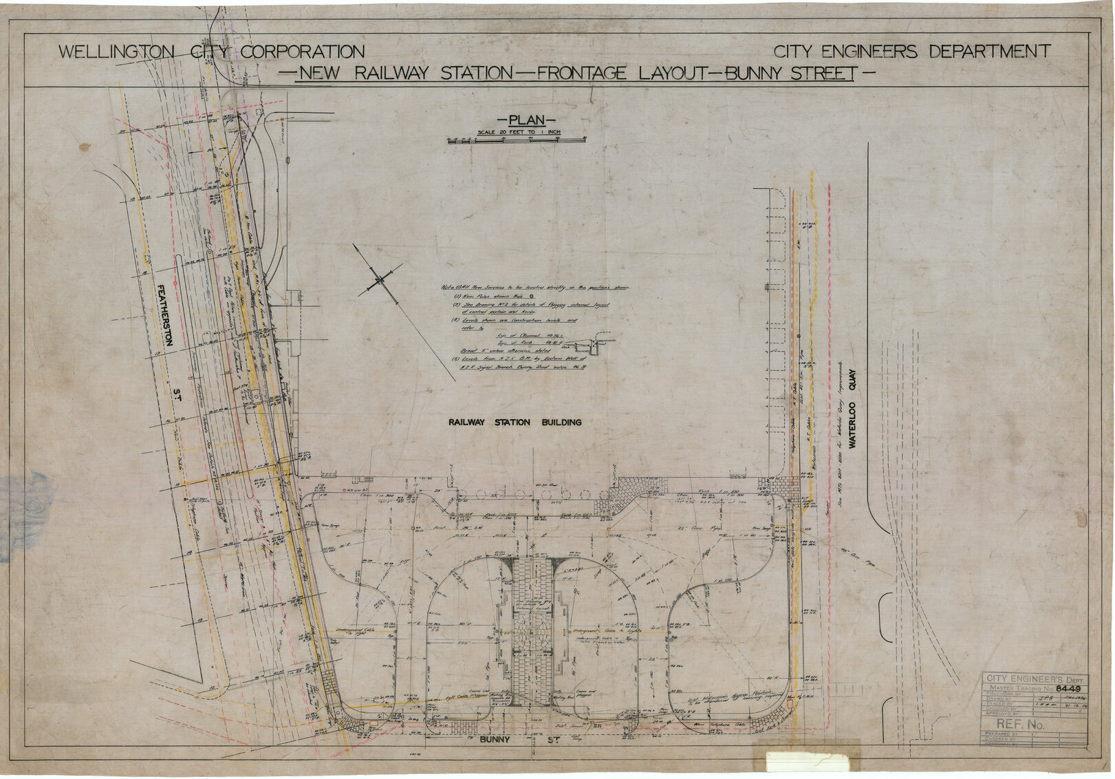 New railway station - frontage layout - Bunny Street