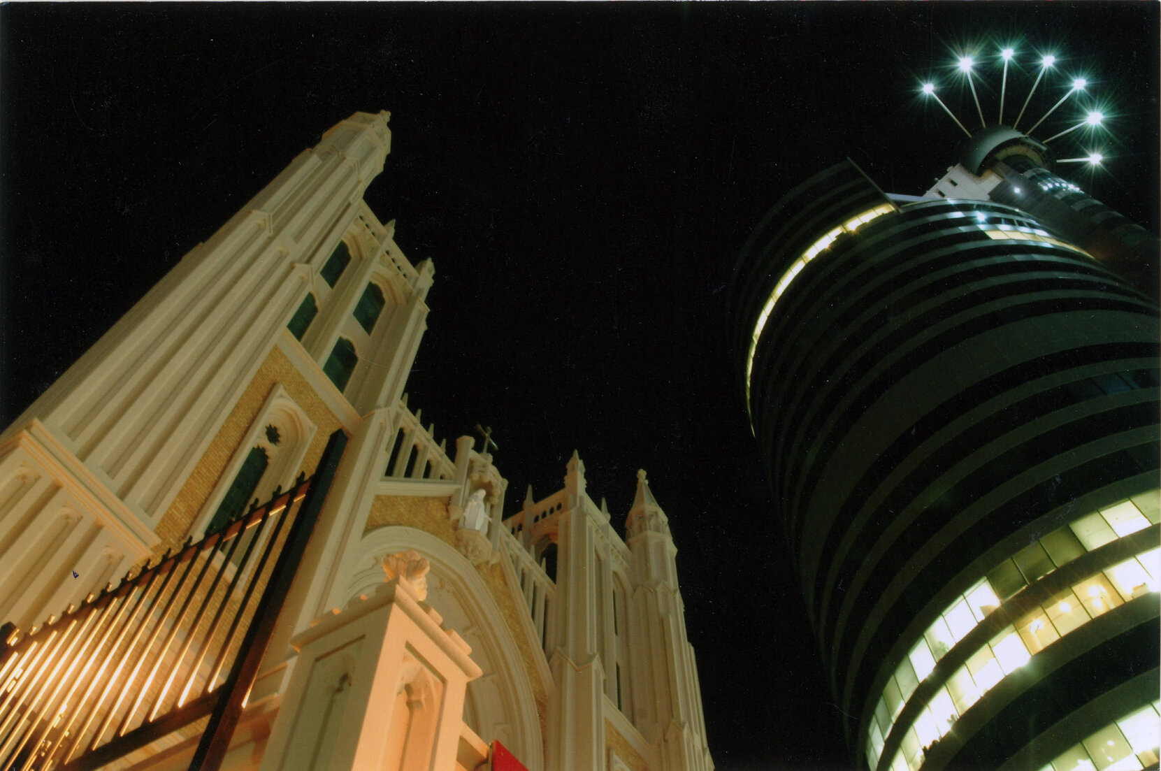 View of St Mary of the Angels Parish and the Majestic Centre, Willis Street