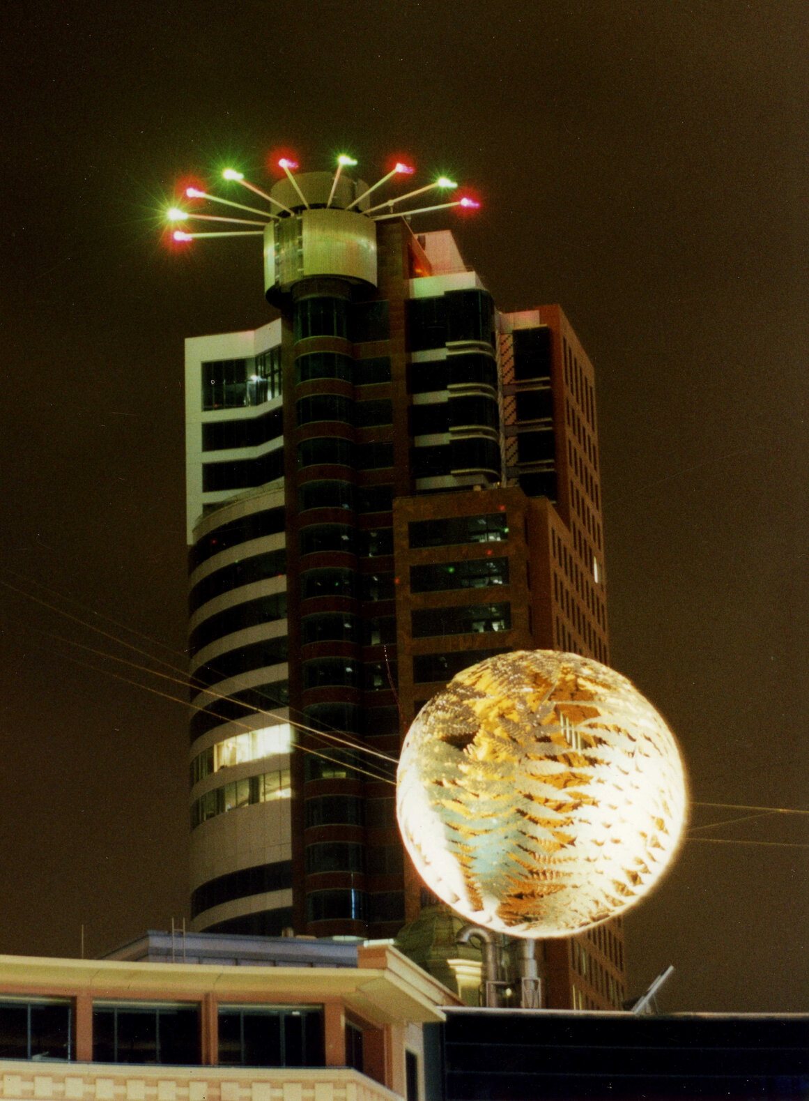 View 'Ferns' sculpture and Majestic Centre