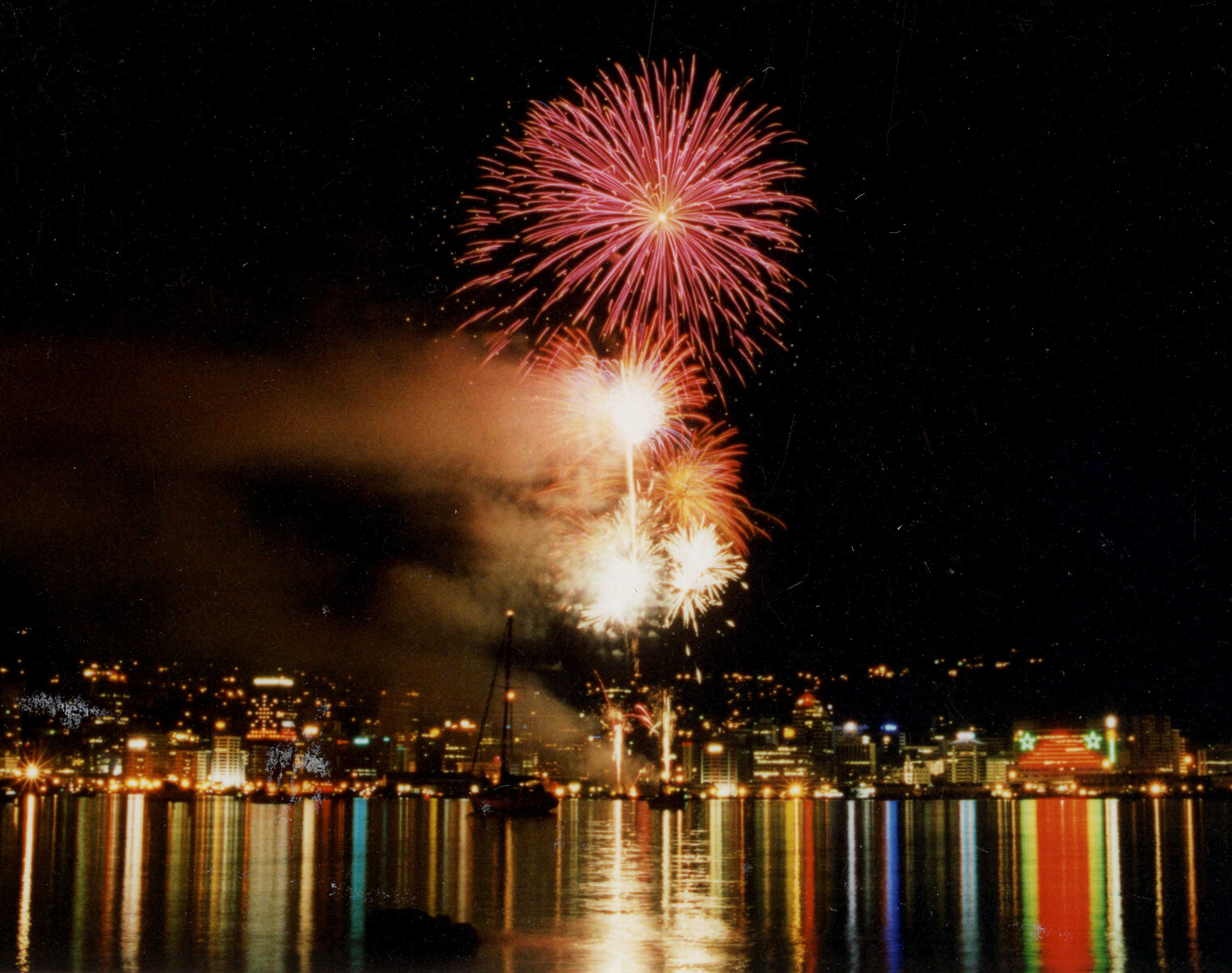 Fireworks over Wellington Harbour