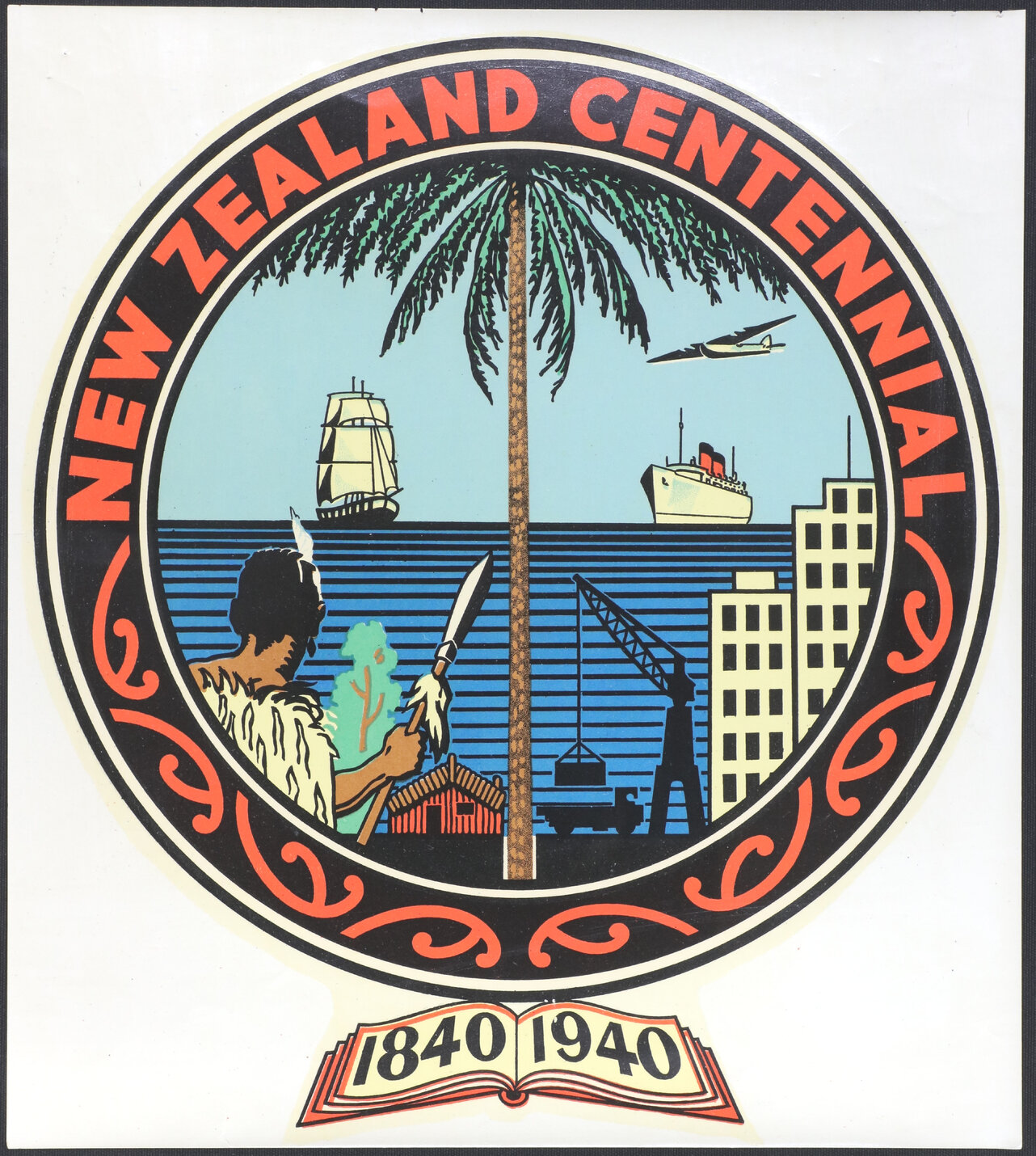 New Zealand Centennial Exhibition transparency sticker 