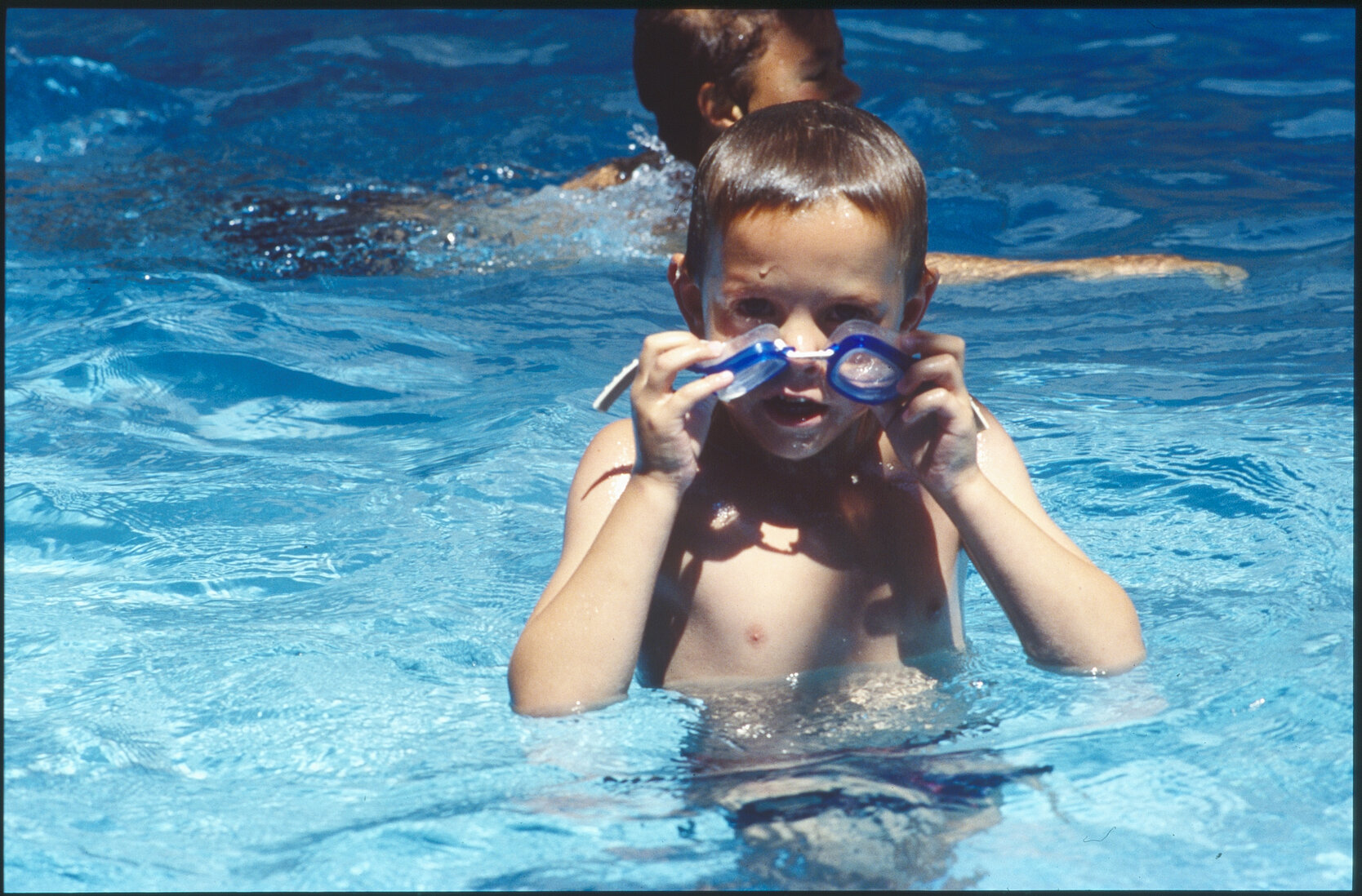 Wellington East Girls College swimming pool, children playing
