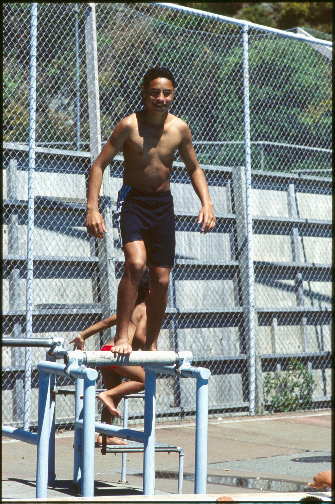 Wellington East Girls College swimming pool, children playing