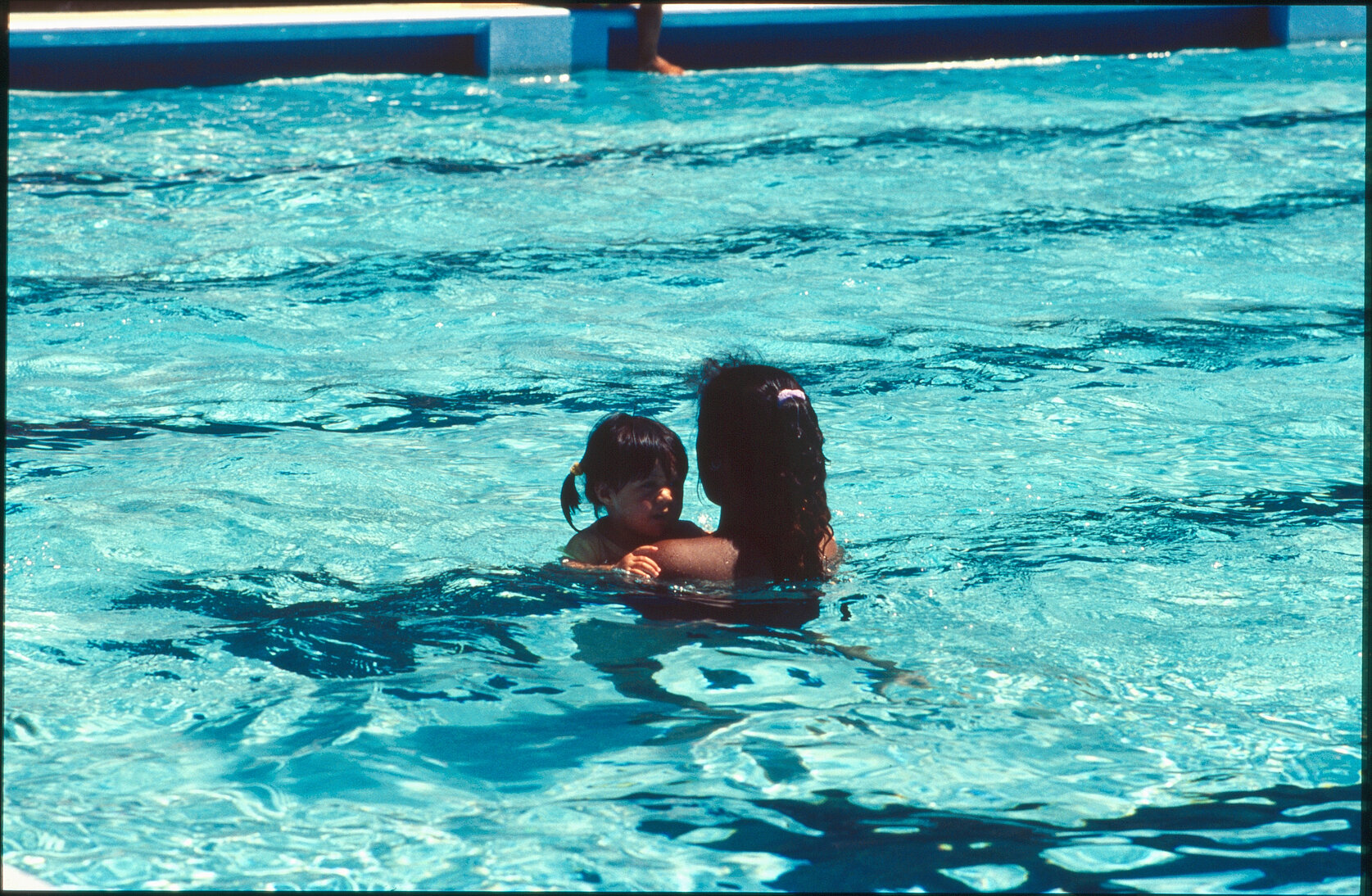 Wellington East Girls College swimming pool, children playing