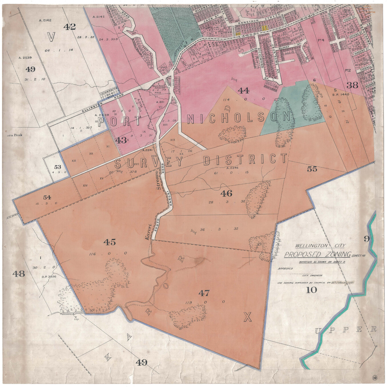 Wellington City Council Zoning Scheme 1946, map 10