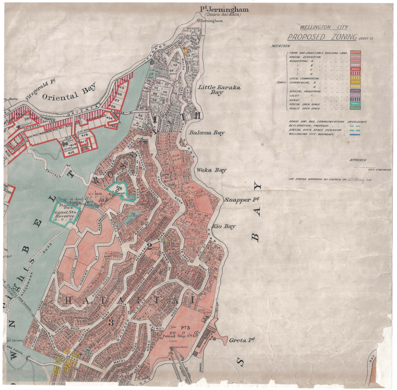 Wellington City Council Zoning Scheme 1946, map 2