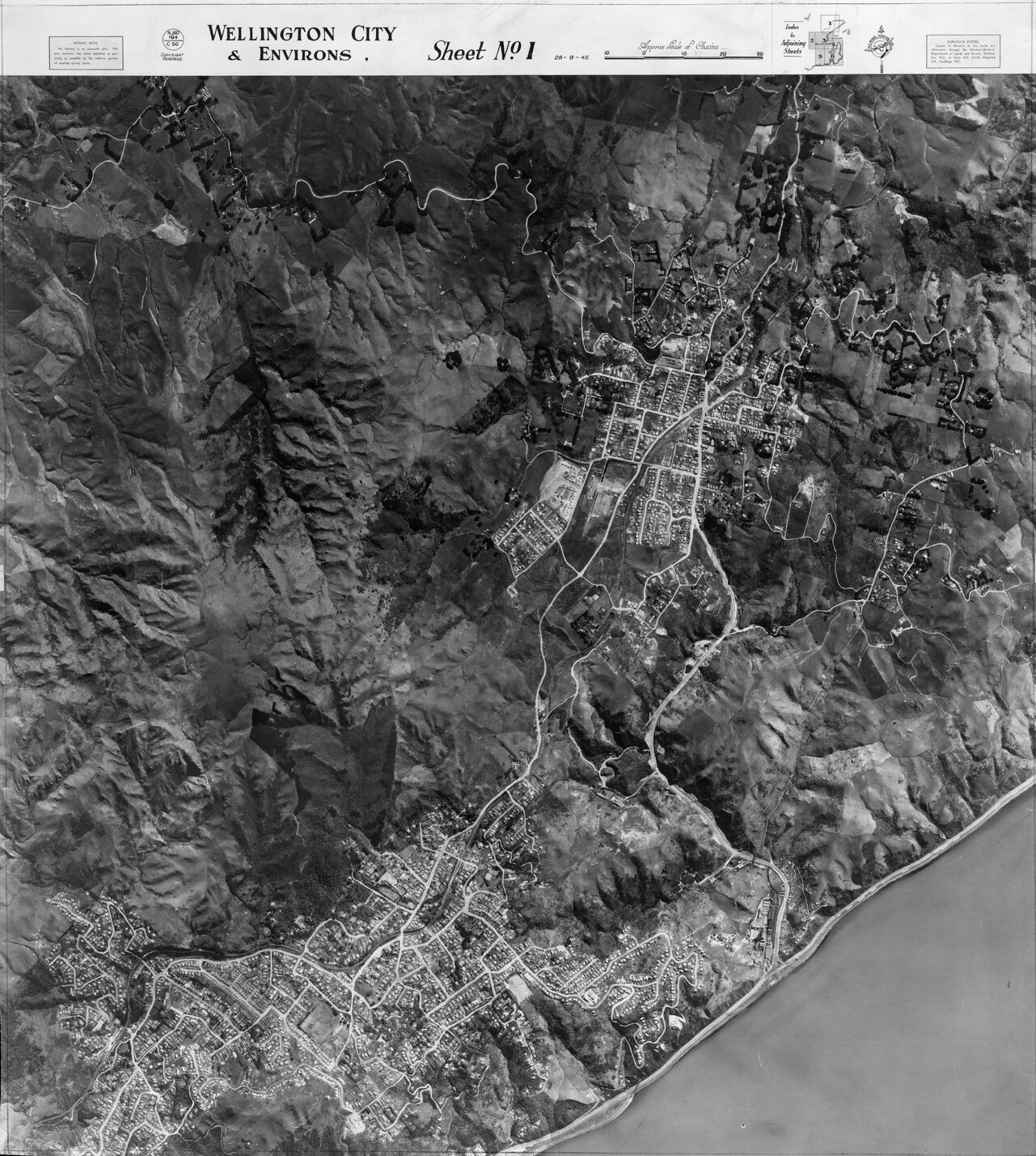 Wellington City and Environs Aerial Mosaic 1945, Sheet 1