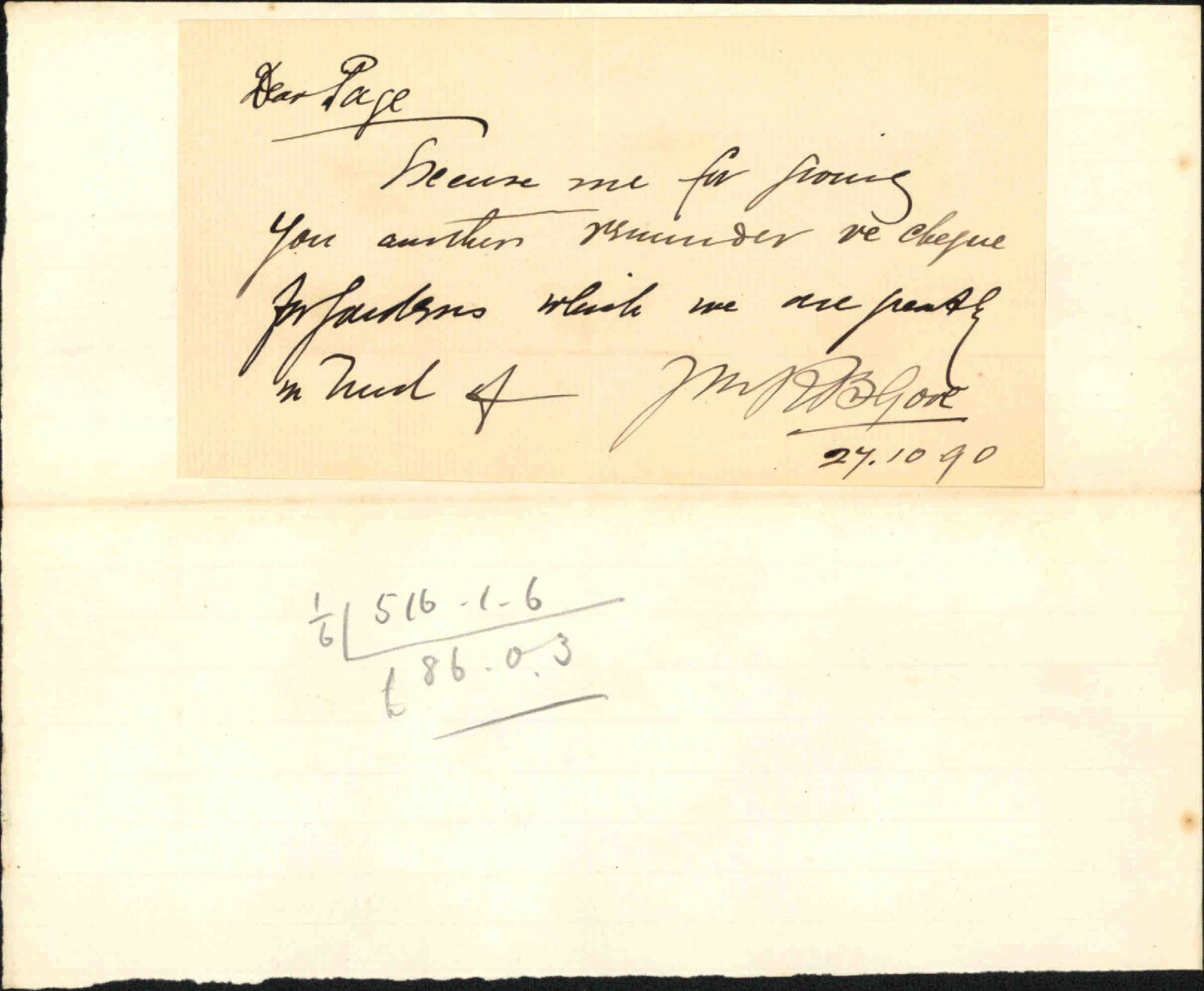 Asking for cheque - Botanical Garden Board