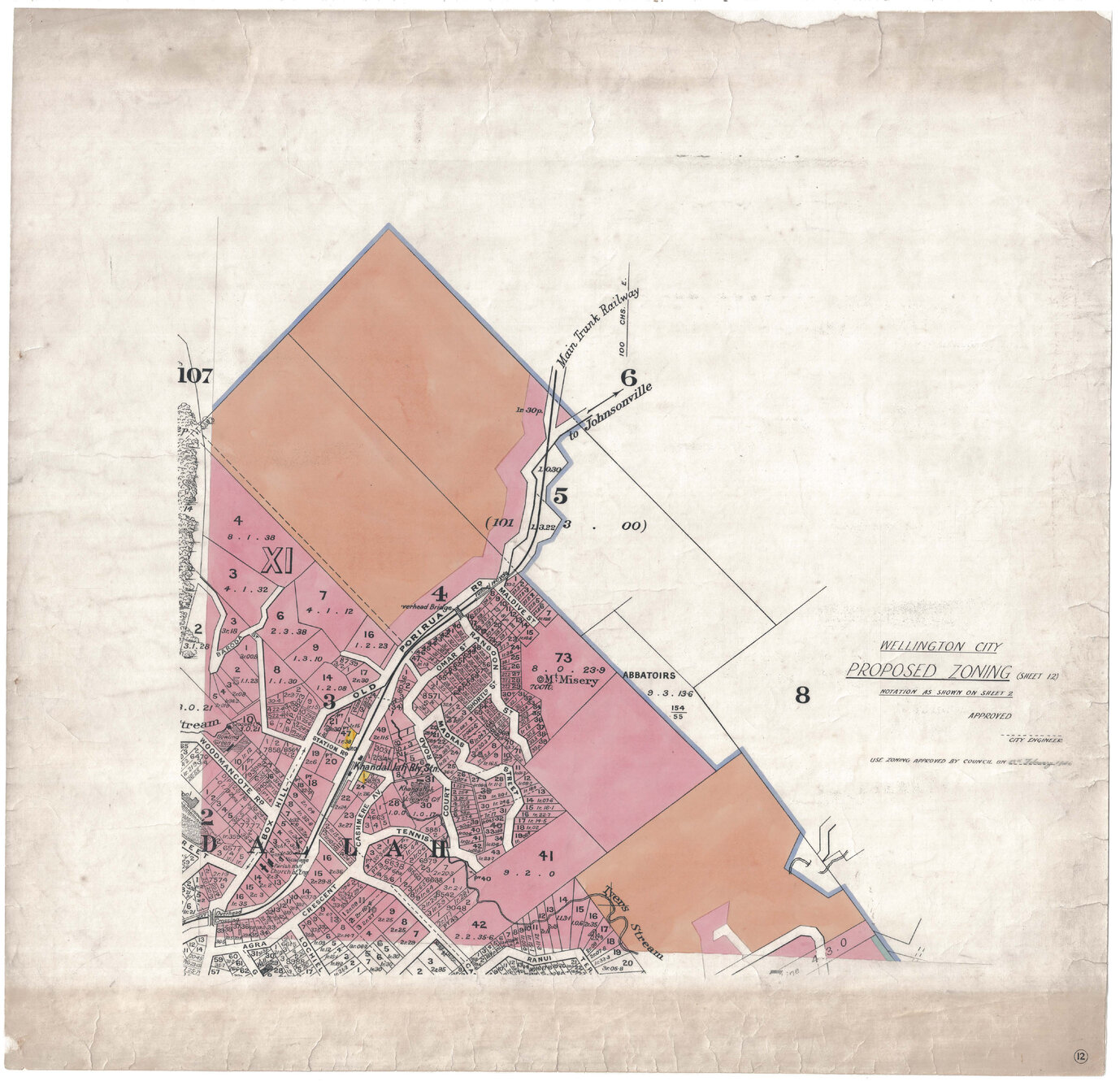 Wellington City Council Zoning Scheme 1946, map 12
