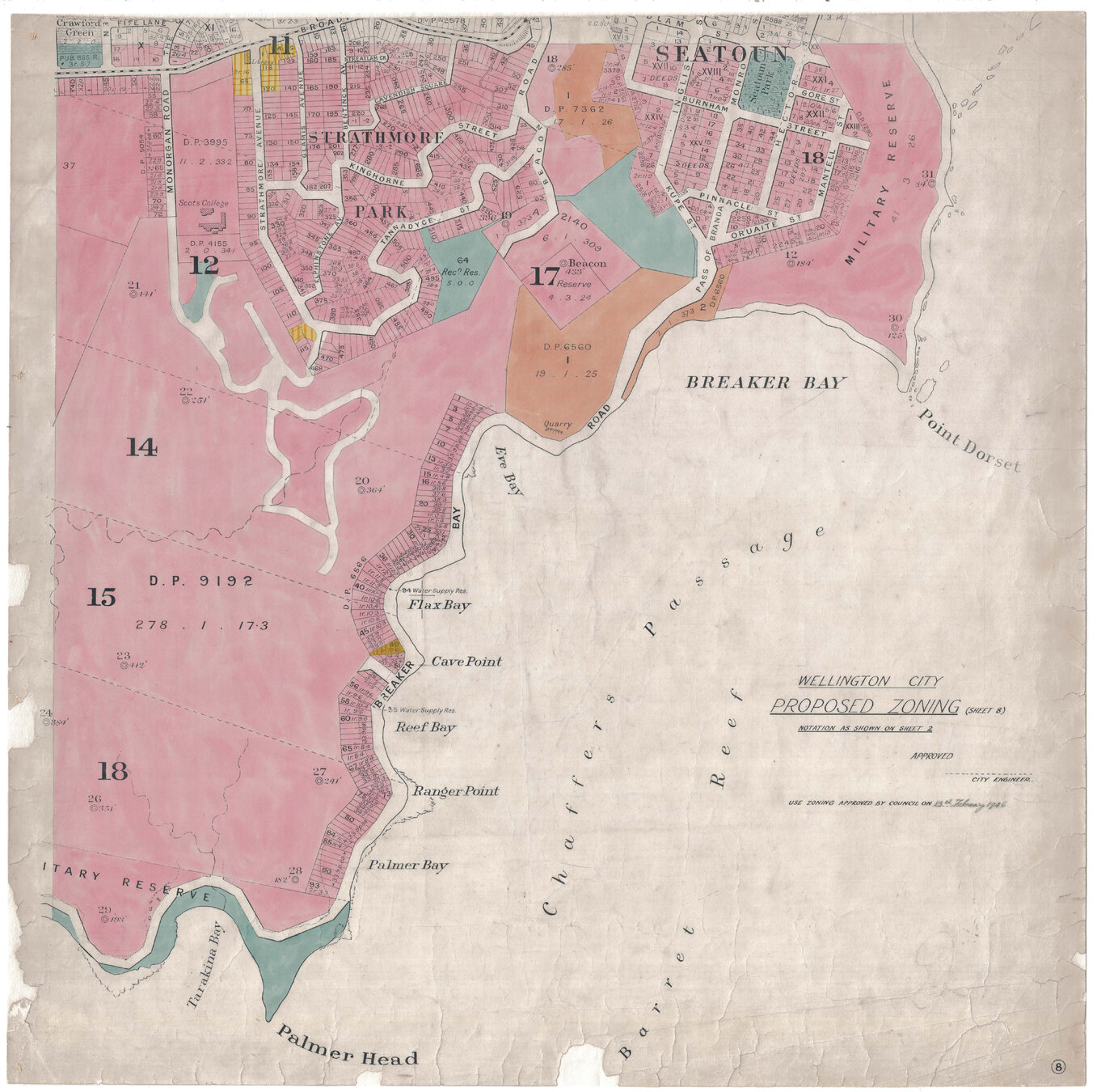 Wellington City Council Zoning Scheme 1946, map 8