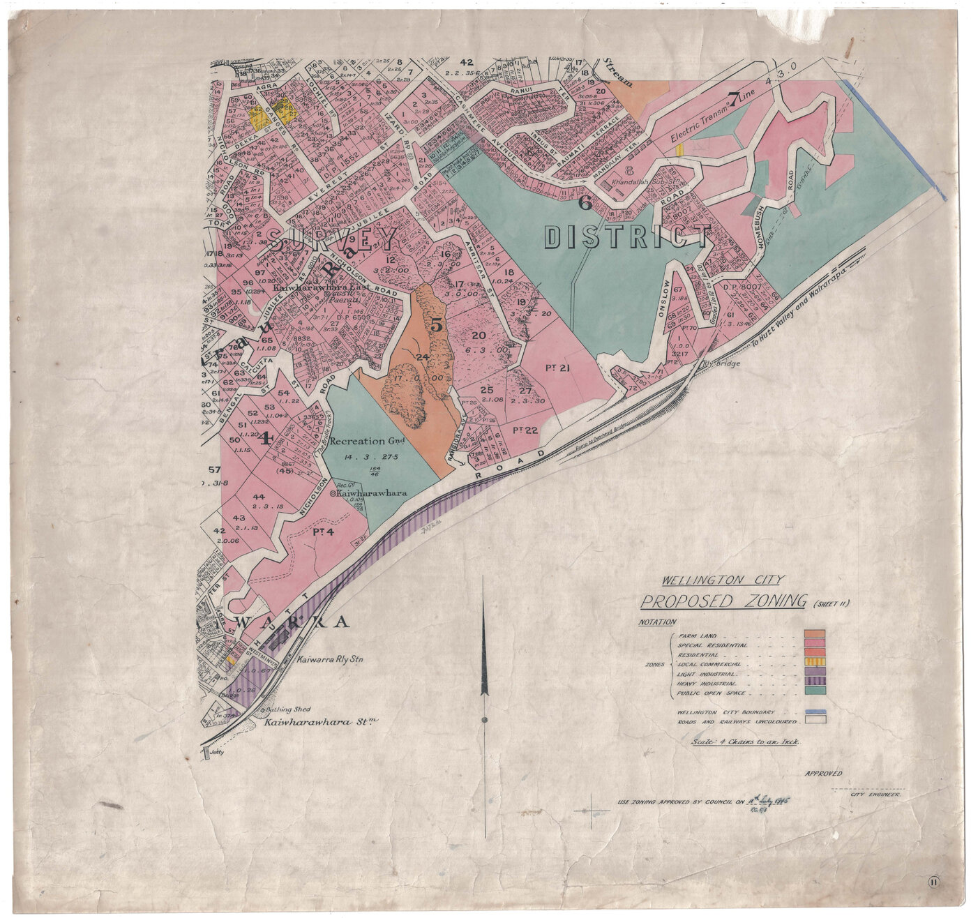 Wellington City Council Zoning Scheme 1946, map 11