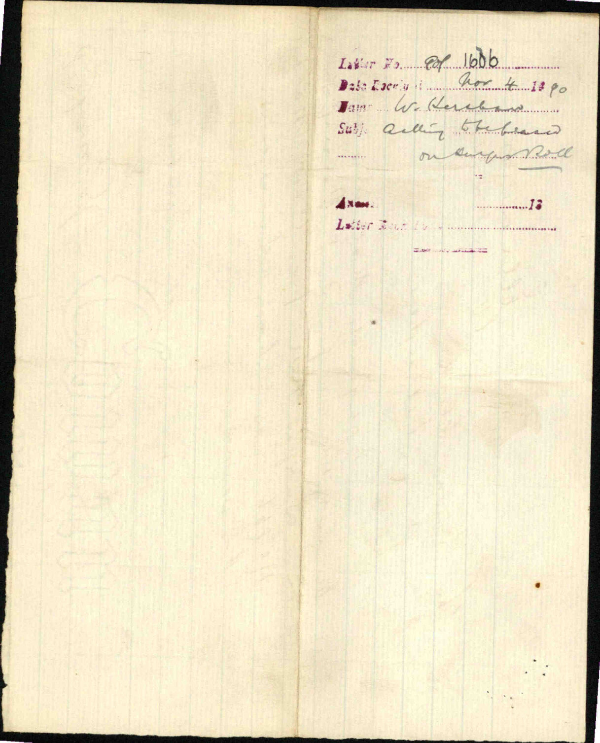 Asking to be placed on Burgess Roll - W Henshaw