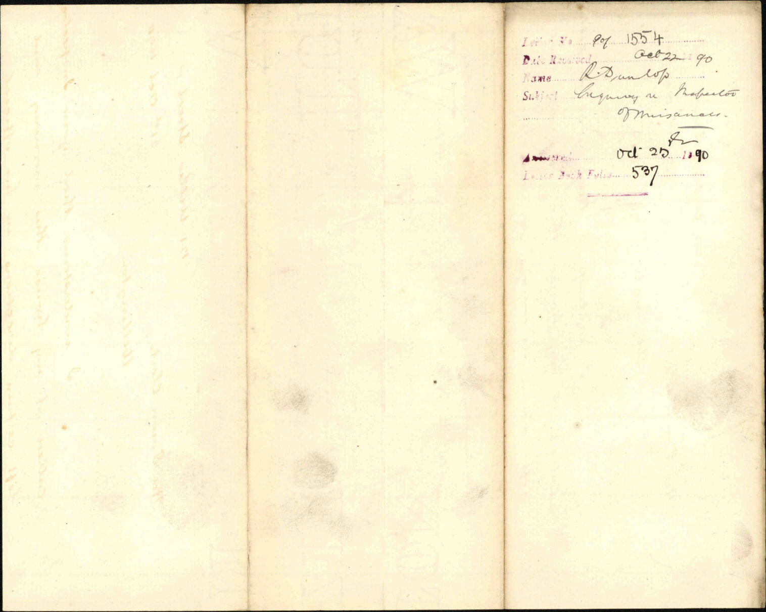 Inquiry regarding the Inspector of Nuisances - R Dunlop