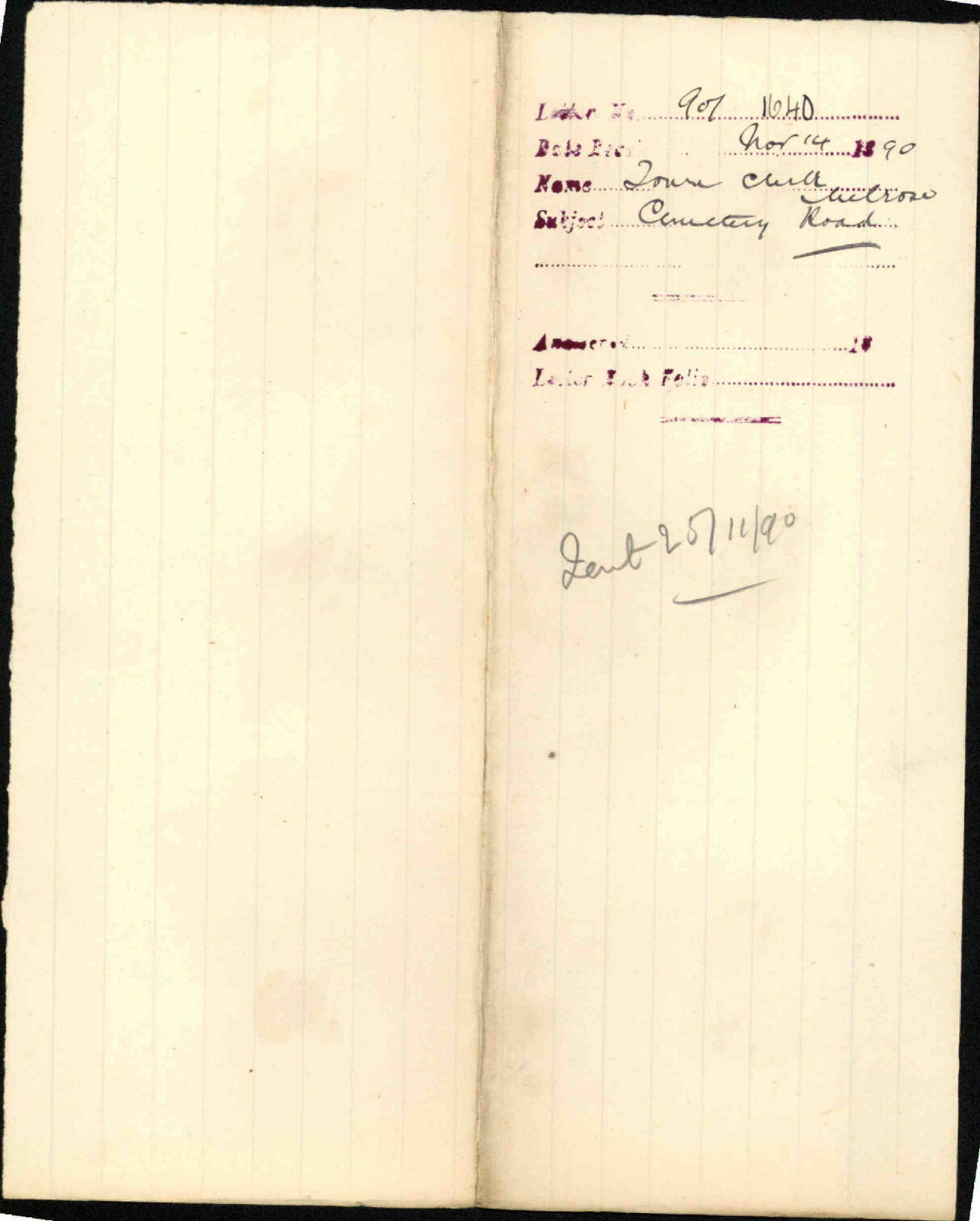Cemetery Road - Town Clerk, Melrose