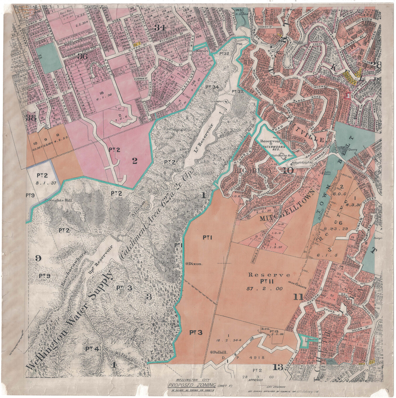 Wellington City Council Zoning Scheme 1946, map 5