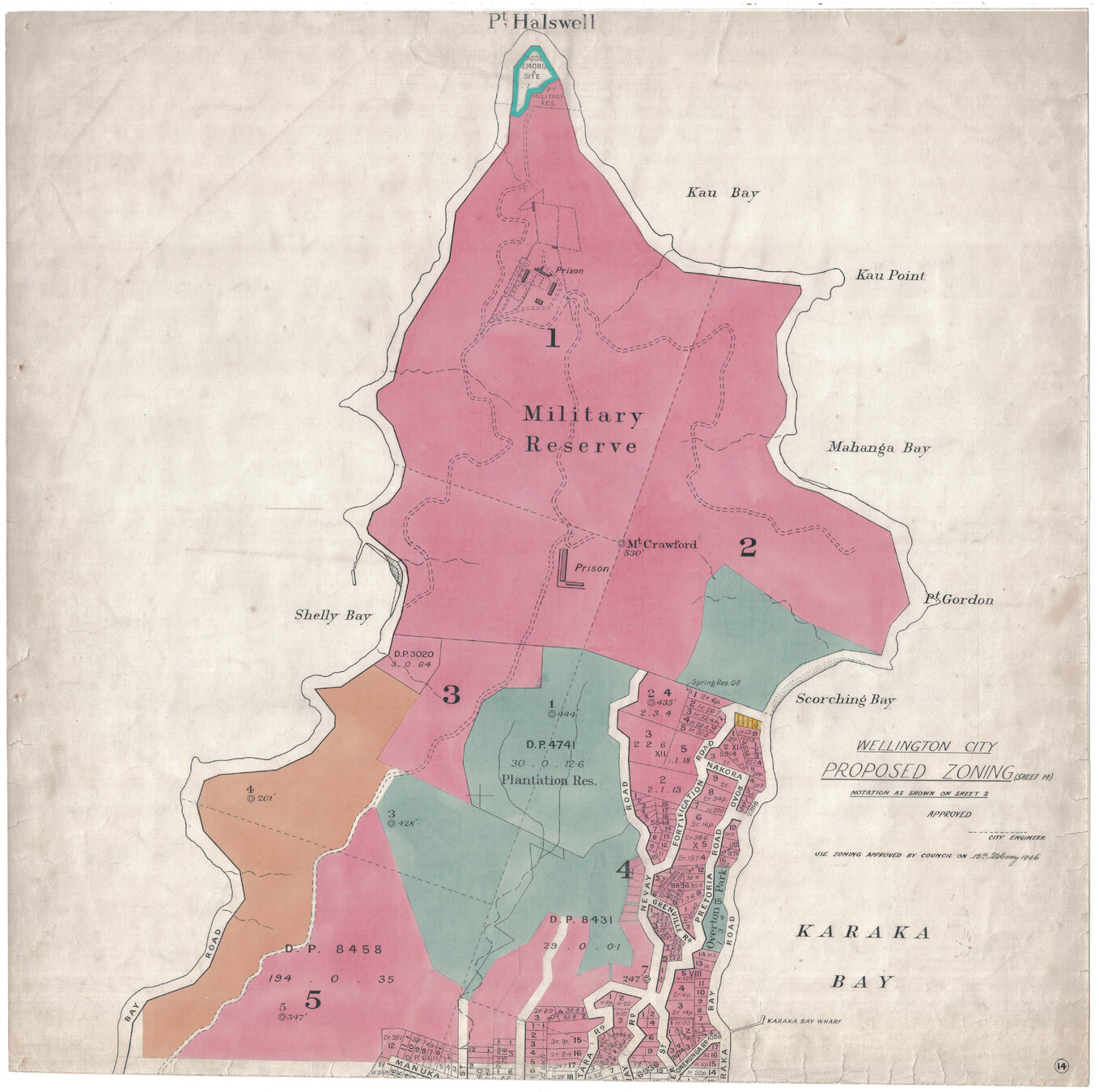 Wellington City Council Zoning Scheme 1946, map 14