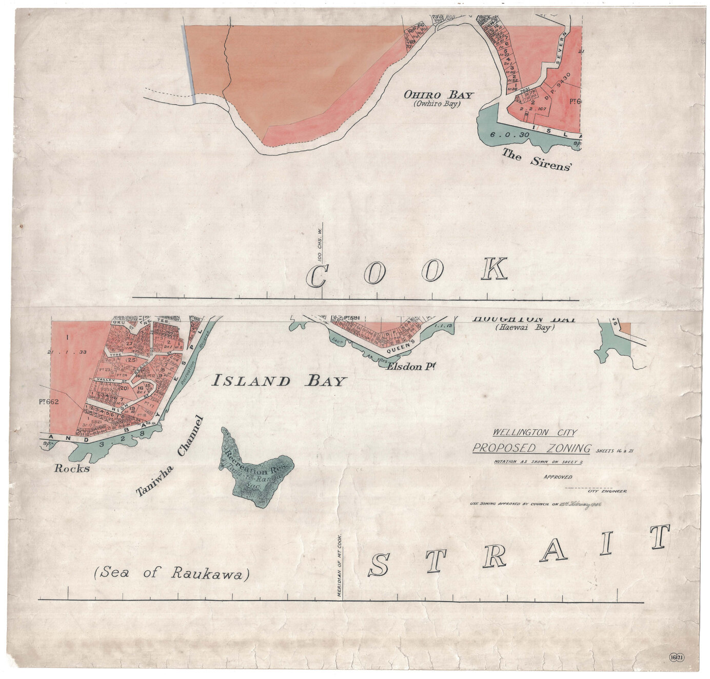 Wellington City Council Zoning Scheme 1946, map 16 and map 21