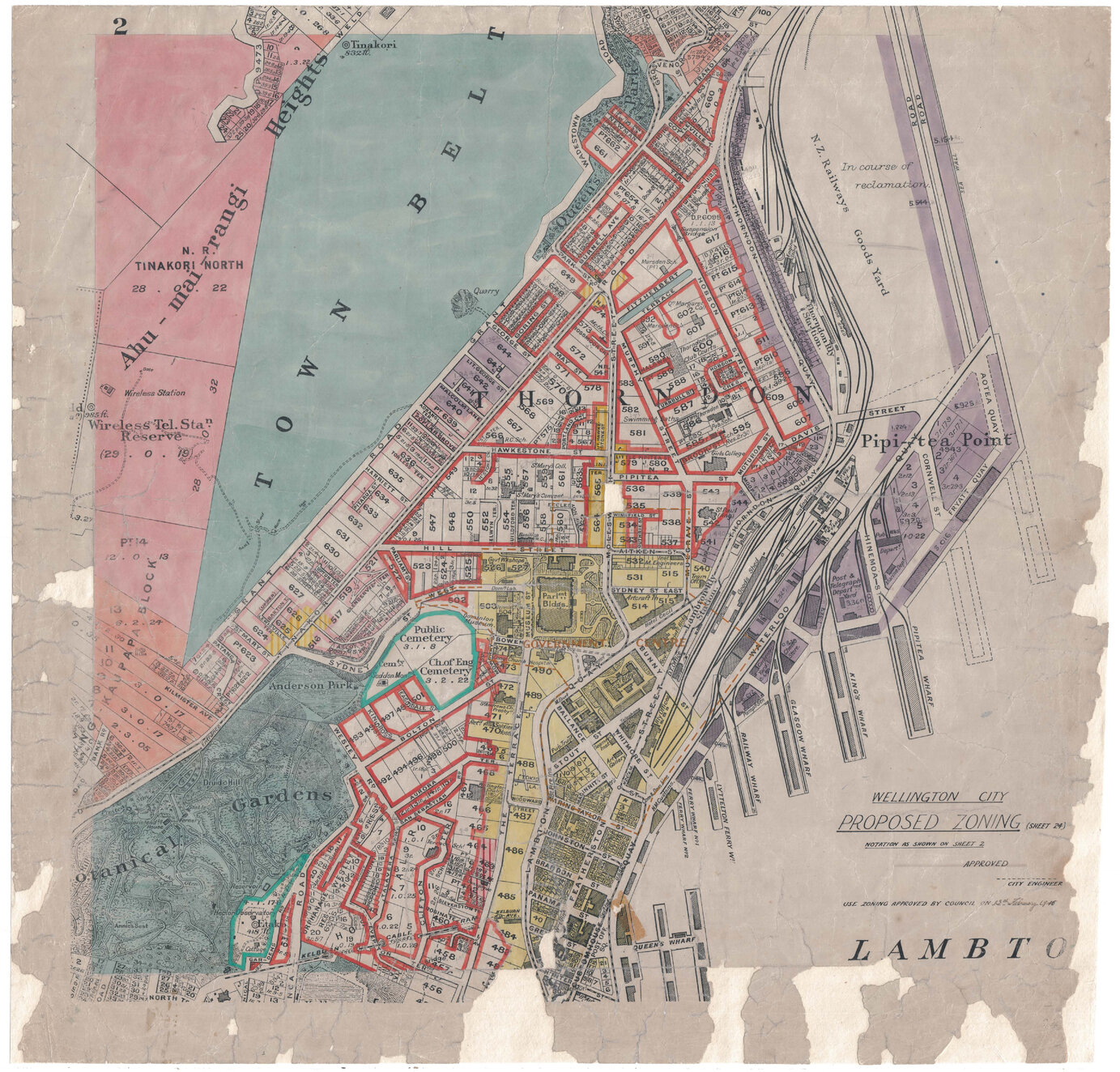 Wellington City Council Zoning Scheme 1946, map 24
