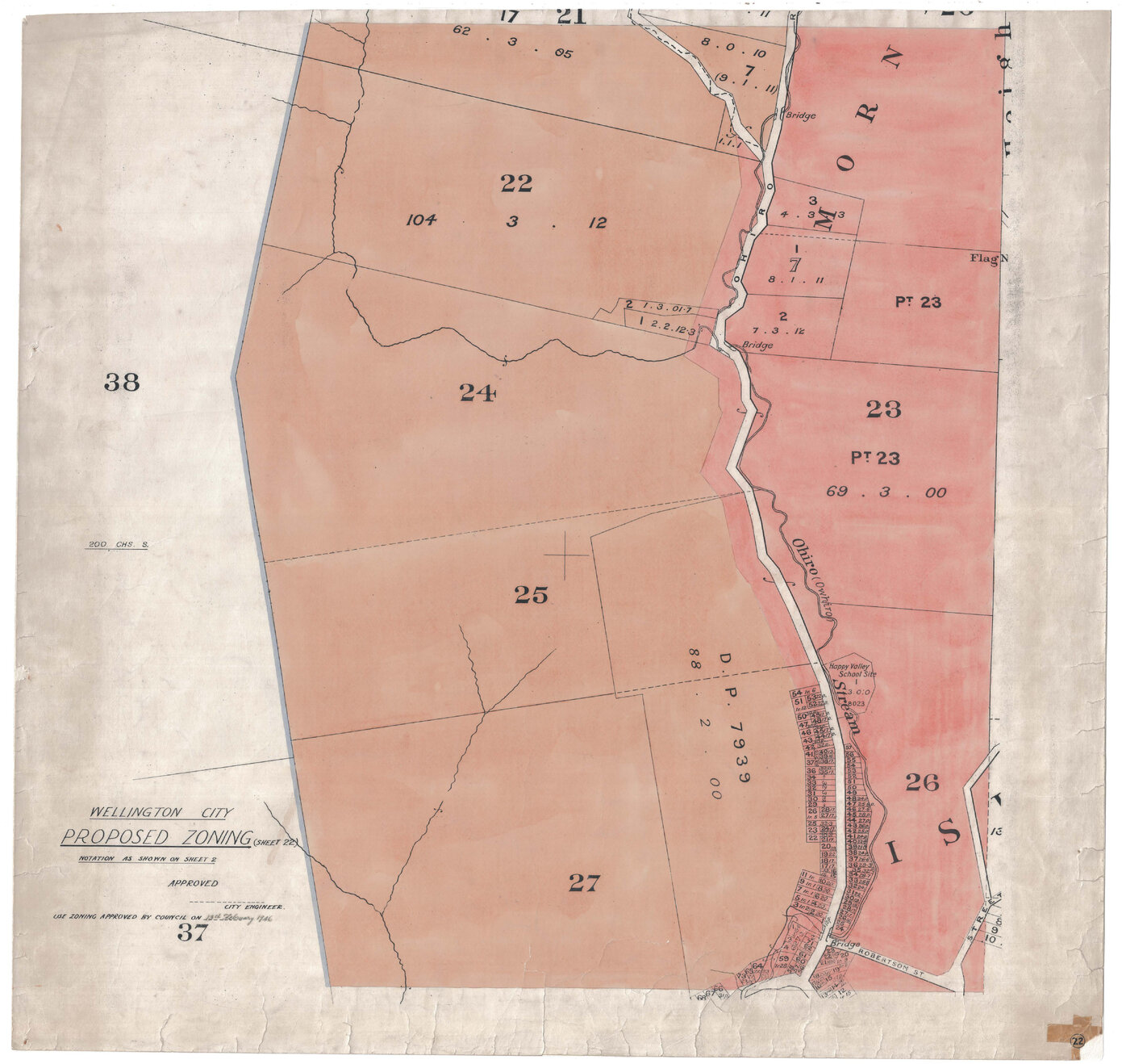 Wellington City Council Zoning Scheme 1946, map 22
