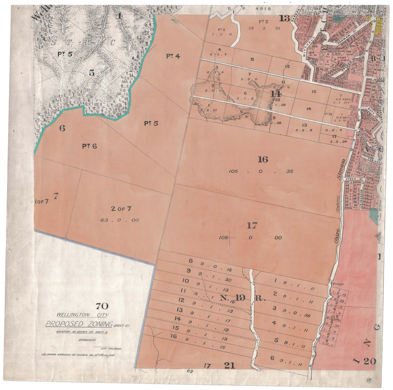 Wellington City Council Zoning Scheme 1946, map 17