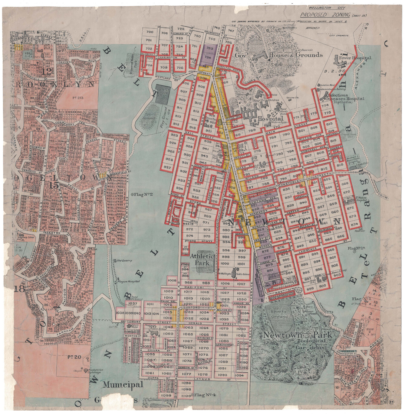 Wellington City Council Zoning Scheme 1946, map 23
