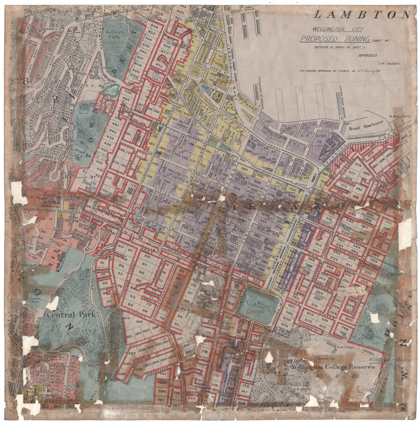 Wellington City Council Zoning Scheme 1946, map 25
