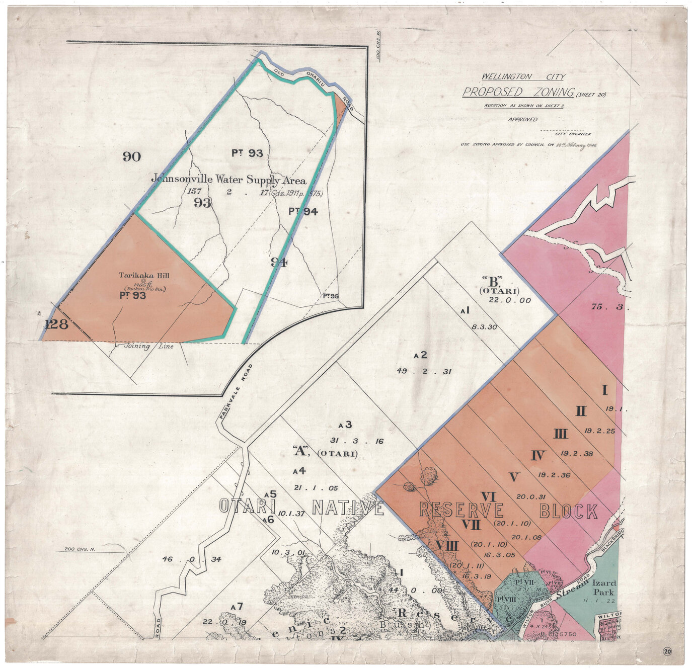 Wellington City Council Zoning Scheme 1946, map 20