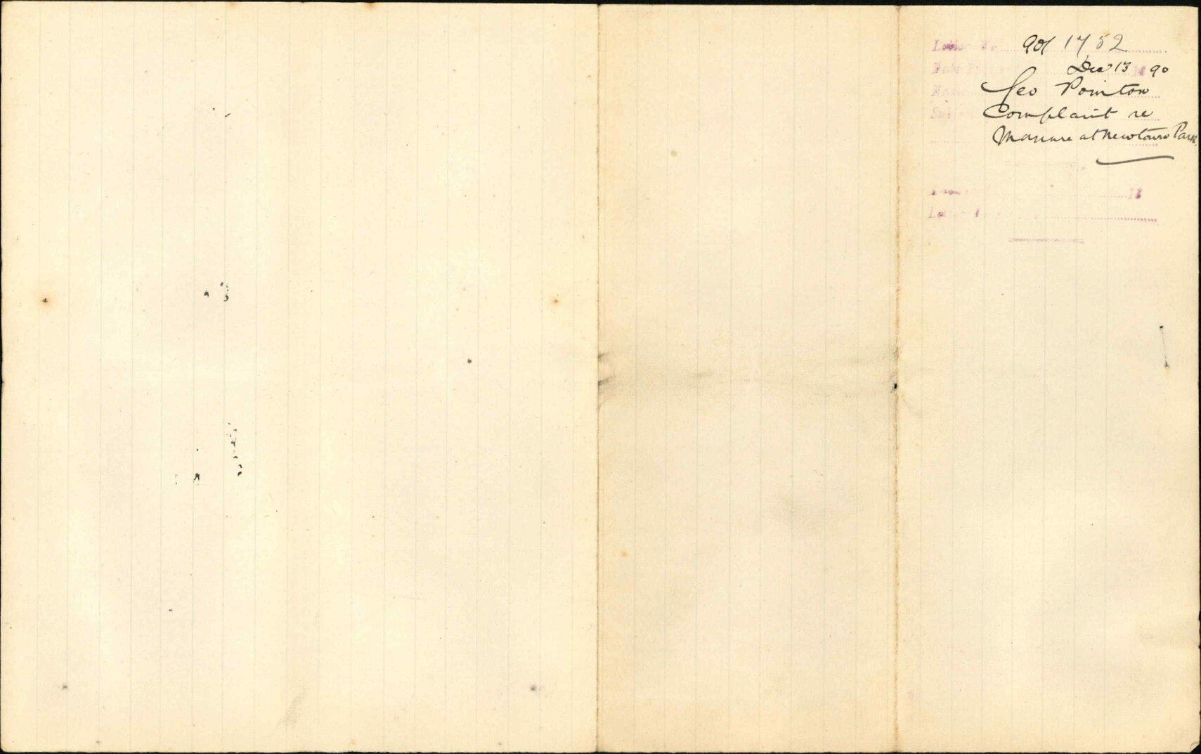 Further regarding manure at Newtown Park - George Pointon