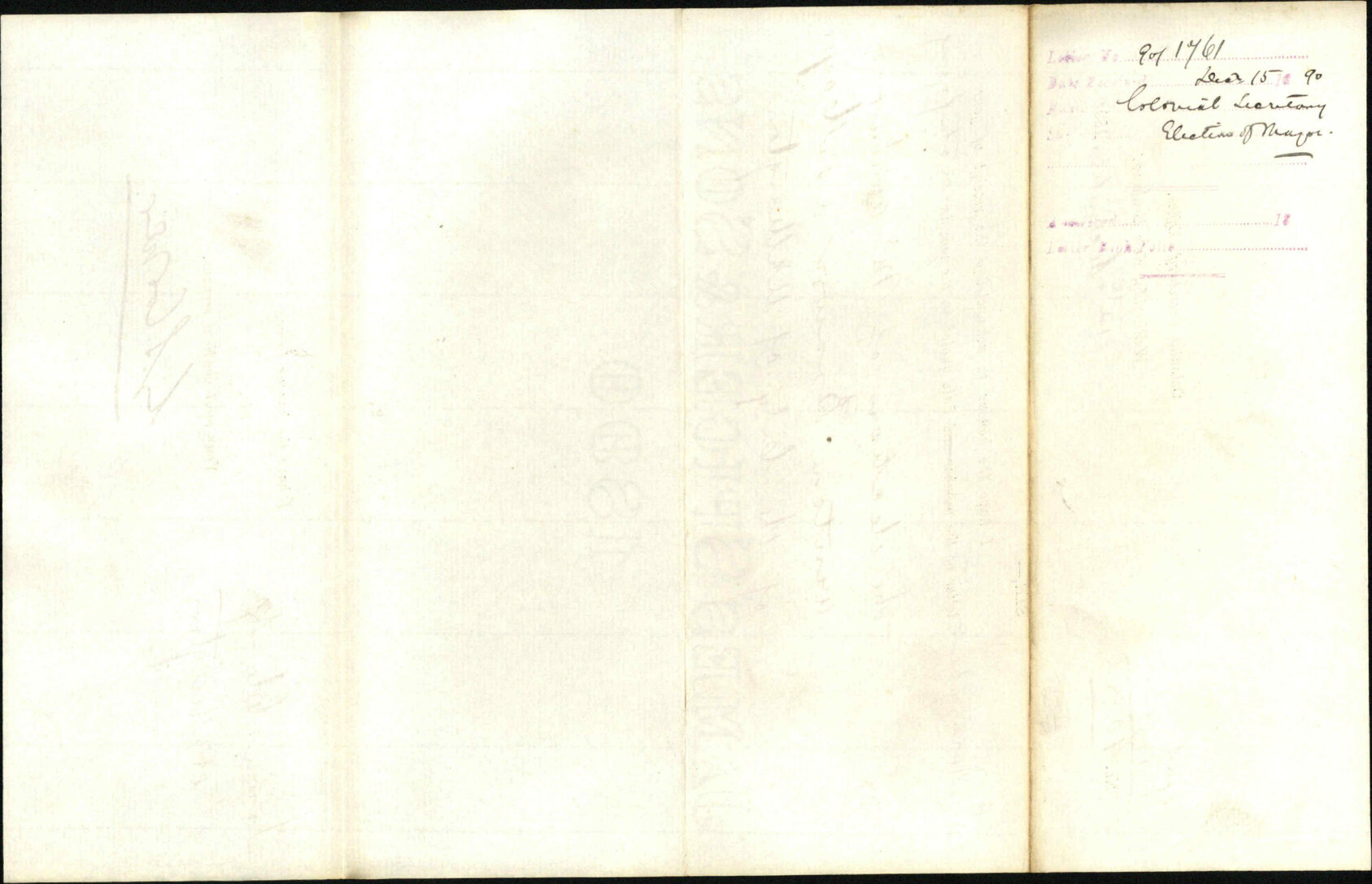Election of Mayor - Colonial Secretary