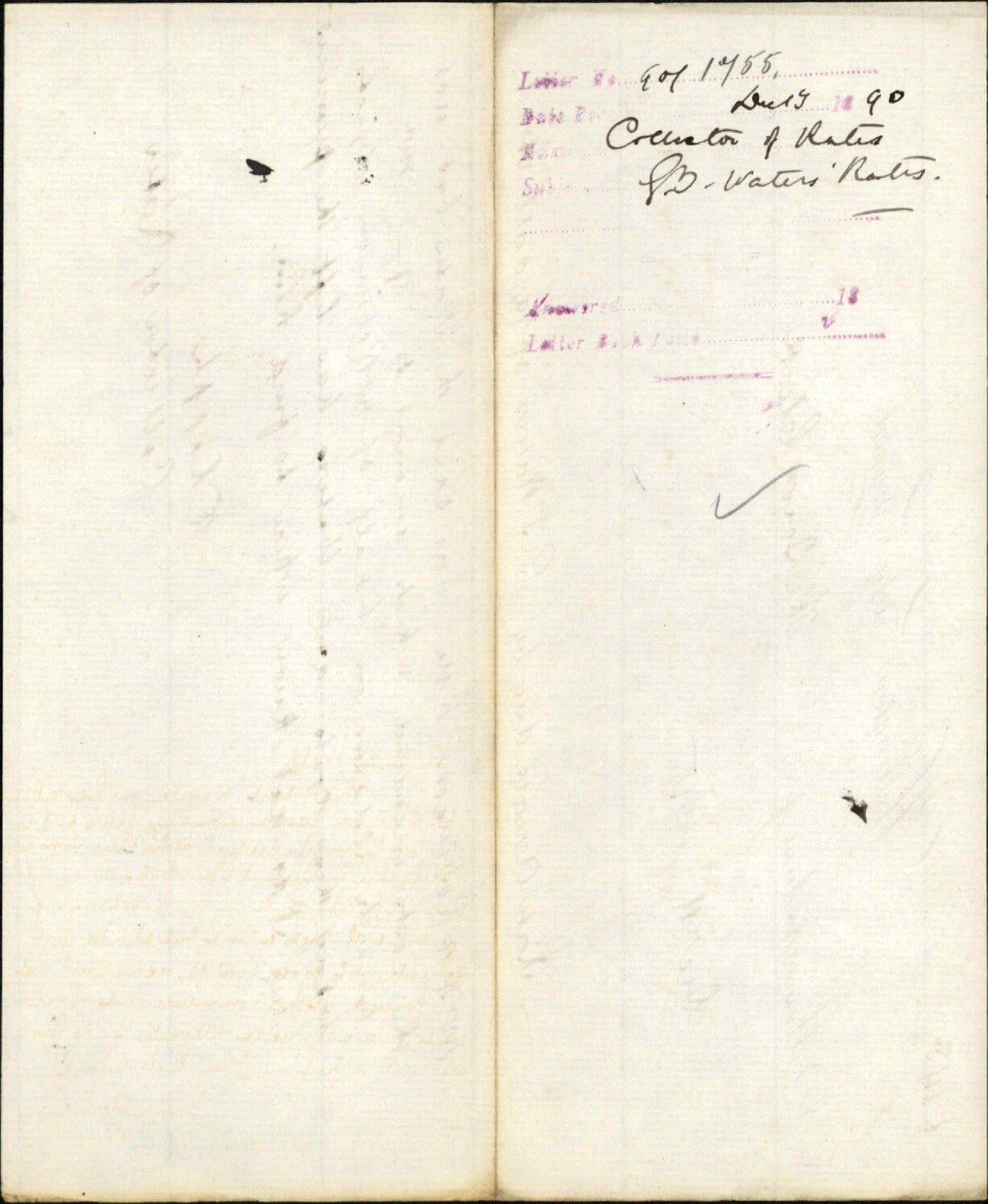 G J Waters' rates - Collector of rates