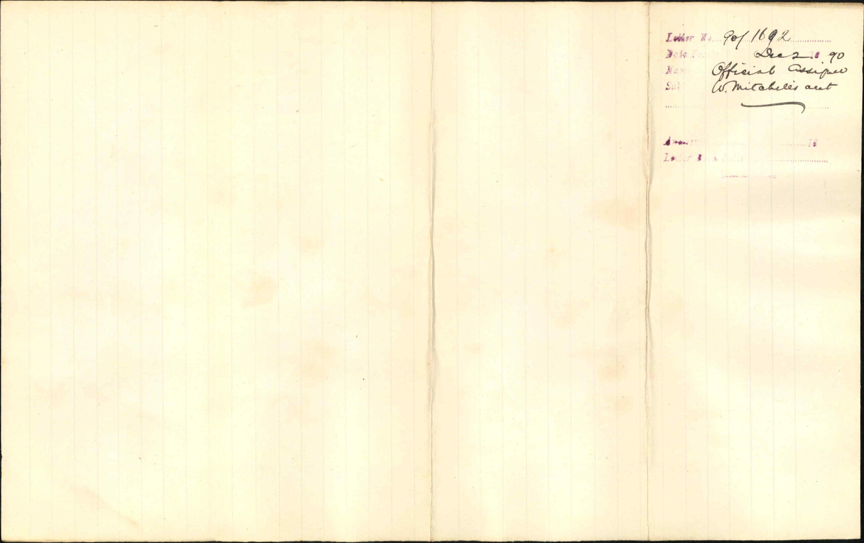 W Mitchell's estate - Official Assignee
