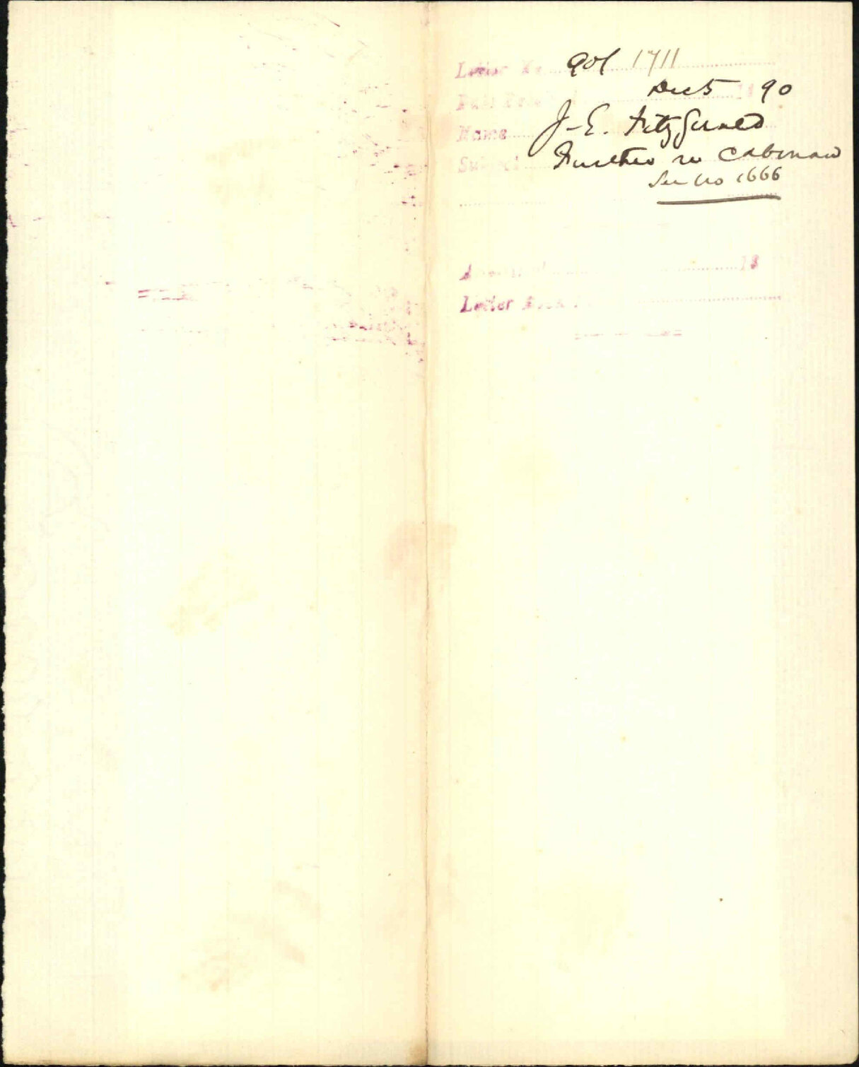 Further regarding cabman - J E Fitzgerald
