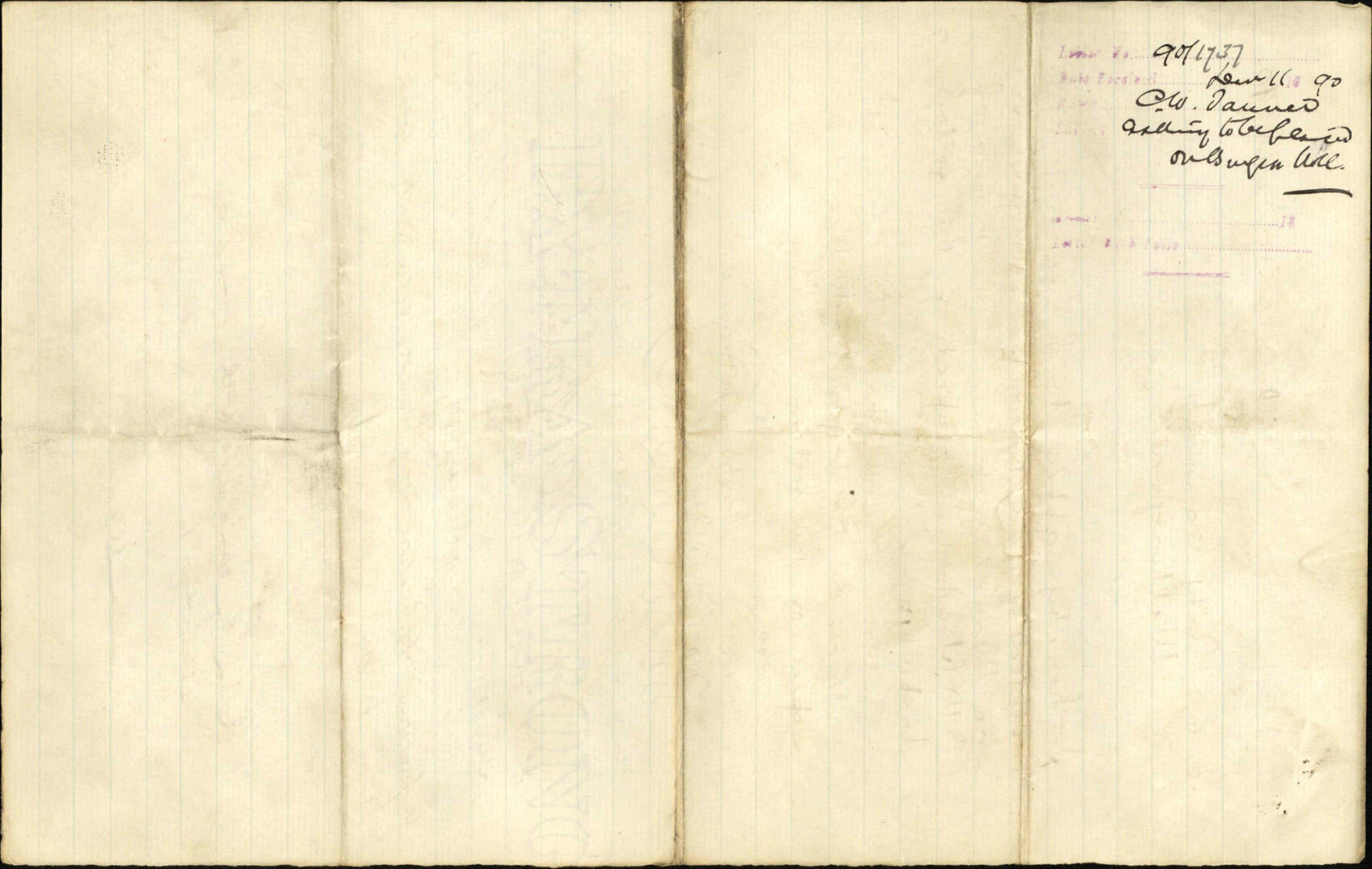 Asking to be placed on the Burgess Roll - C W Tanner