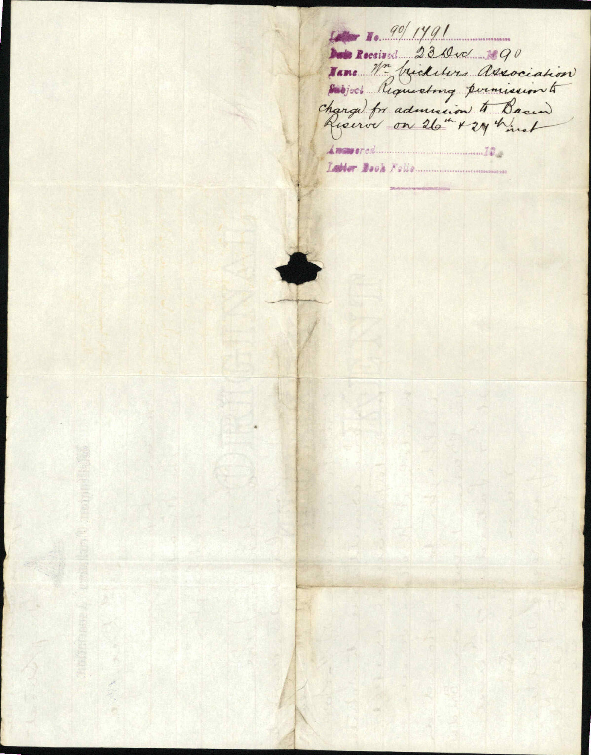 Requesting permission to charge for admission to Basin Reserve on the 26th and 27th - Wellington Cricketers Association