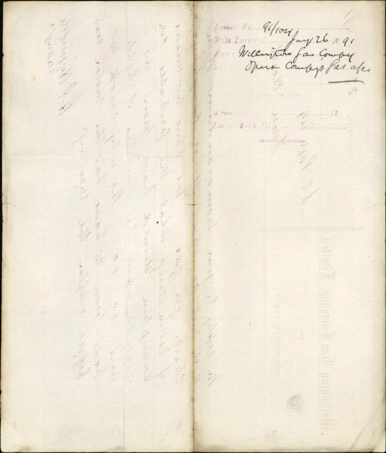 Opera Company's gas account - Wellington Gas Company