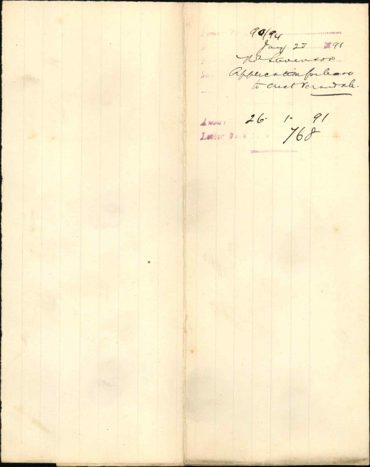 Application to erect verandah - Thomas Stevenson